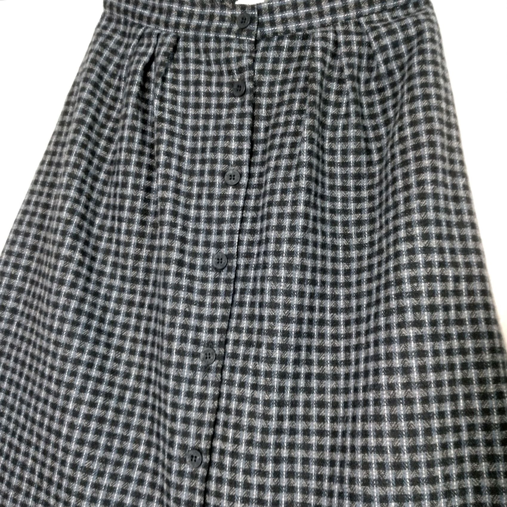 Oscar De La Renta VINTAGE Oscar de la Renta Skirt 9/10 Wool Blend Plaid A-Line Midi Button Front Womens Size 30" / US 8 / IT 44 - 4 Thumbnail