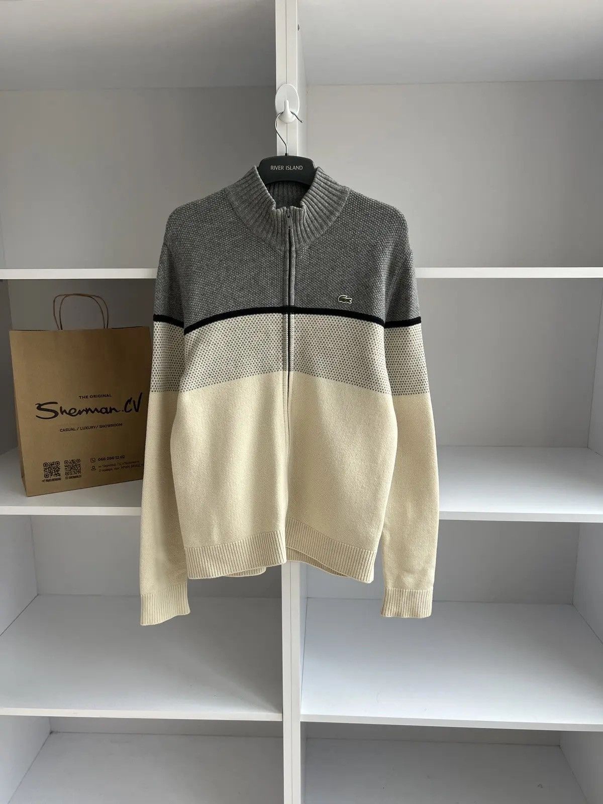 Lacoste × Vintage Vintage Lacoste Zip Sweatshirt Size US L / EU 52-54 / 3 - 2 Thumbnail