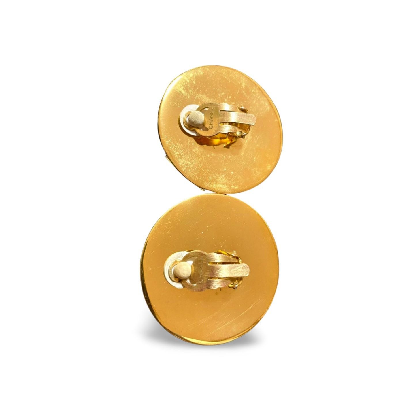 Chanel Vintage CHANEL red and gold round geometric design earrings Size ONE SIZE - 5 Thumbnail