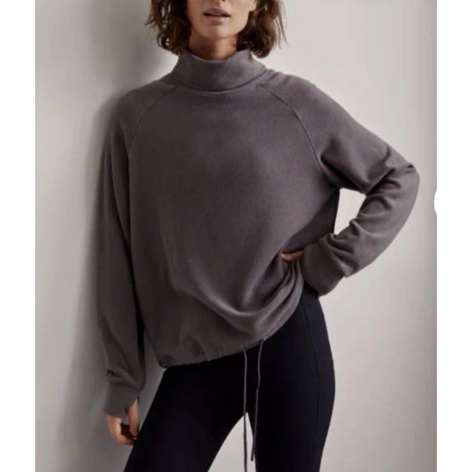 Varley Varley Portland High Neck Midlayer Sweater Womens Medium Gray Lounge Athleisure Size M / US 6-8 / IT 42-44 - 2 Thumbnail