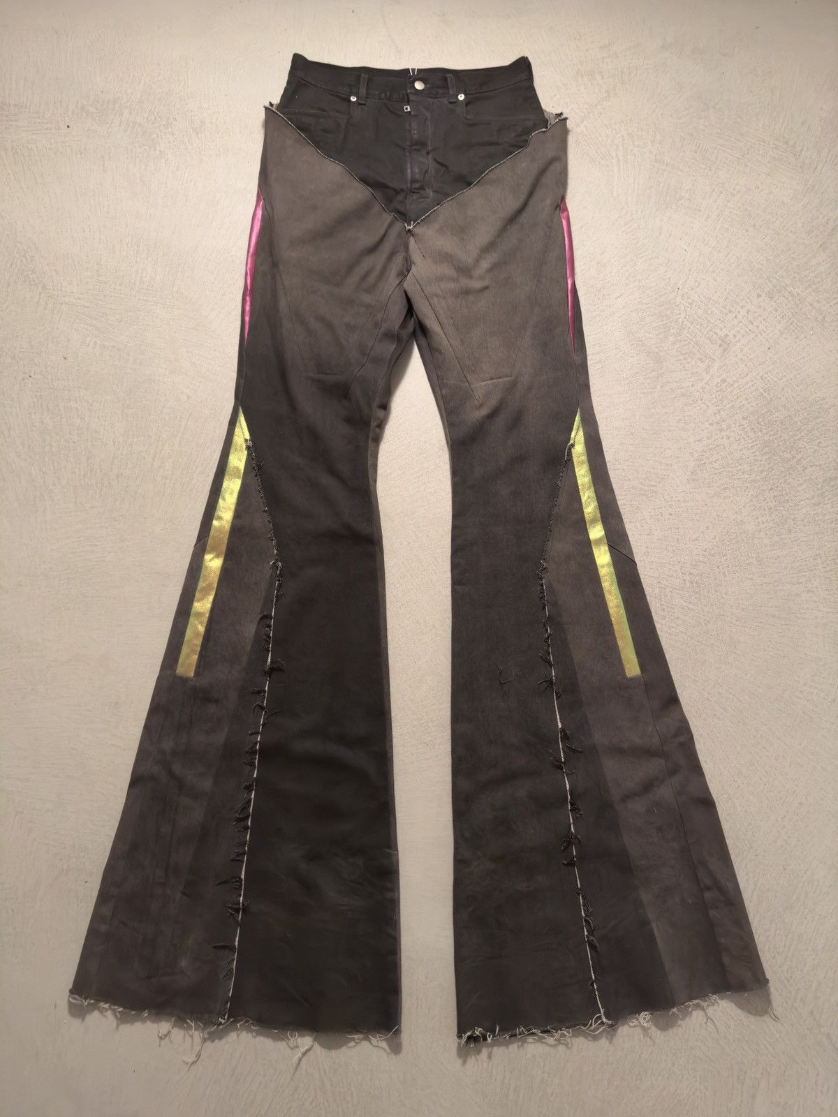 image of Rick Owens Slivered Bootcut Pants in Dark Dust, Men's (Size 31)