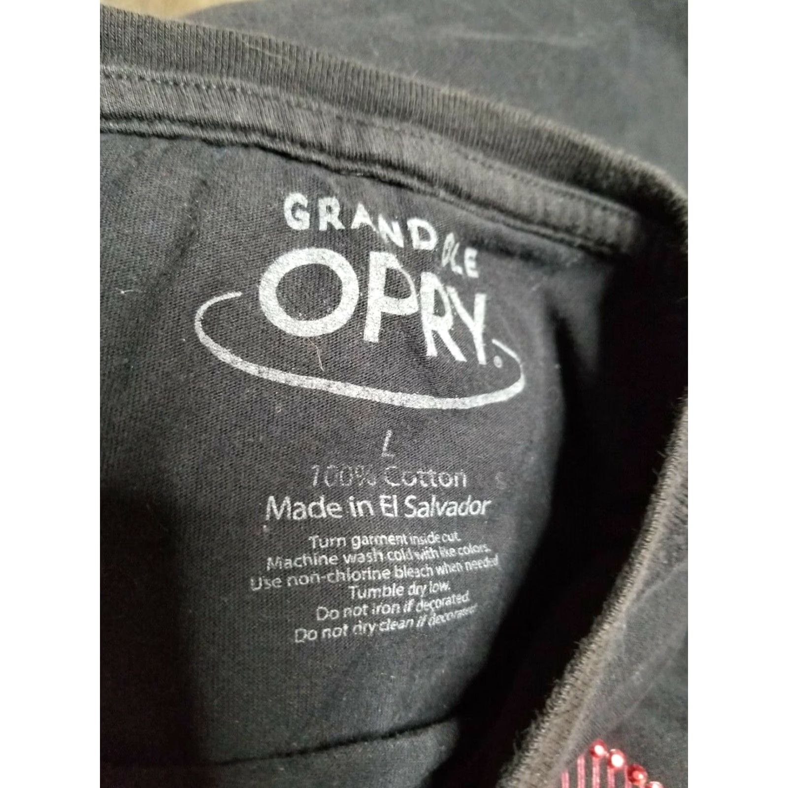 Vintage Grand Ole Opry Music Rhinestone Distressed Short Sleeve Womens Black T Shirt Large Size L / US 10 / IT 46 - 2 Thumbnail
