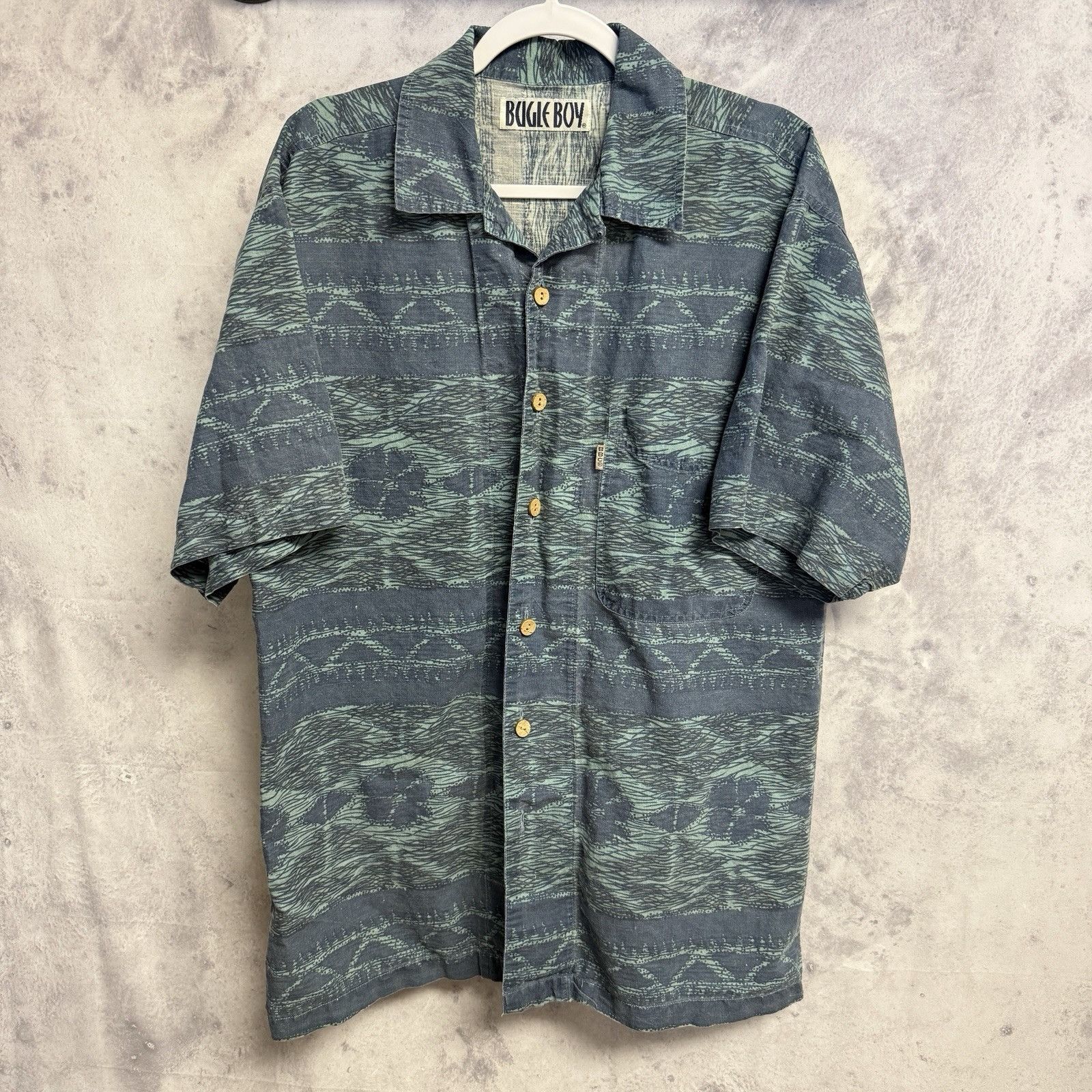 Bugle Boy Vintage Bugle Boy Loop Collar Button Up Shirt Mens L Size US L / EU 52-54 / 3 - 1 Thumbnail