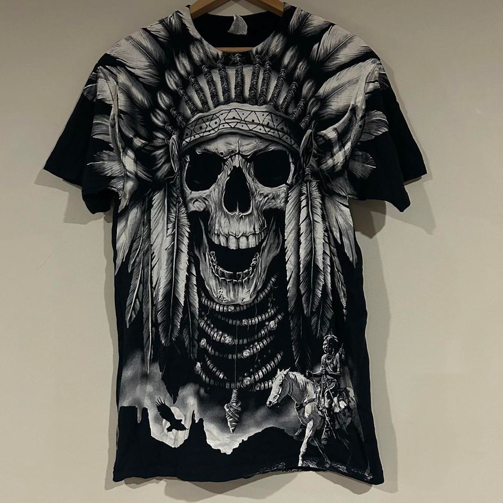 Fruit Of The Loom Y2K Native American Chief AOP Tee Shirt Size US M / EU 48-50 / 2 - 1 Thumbnail