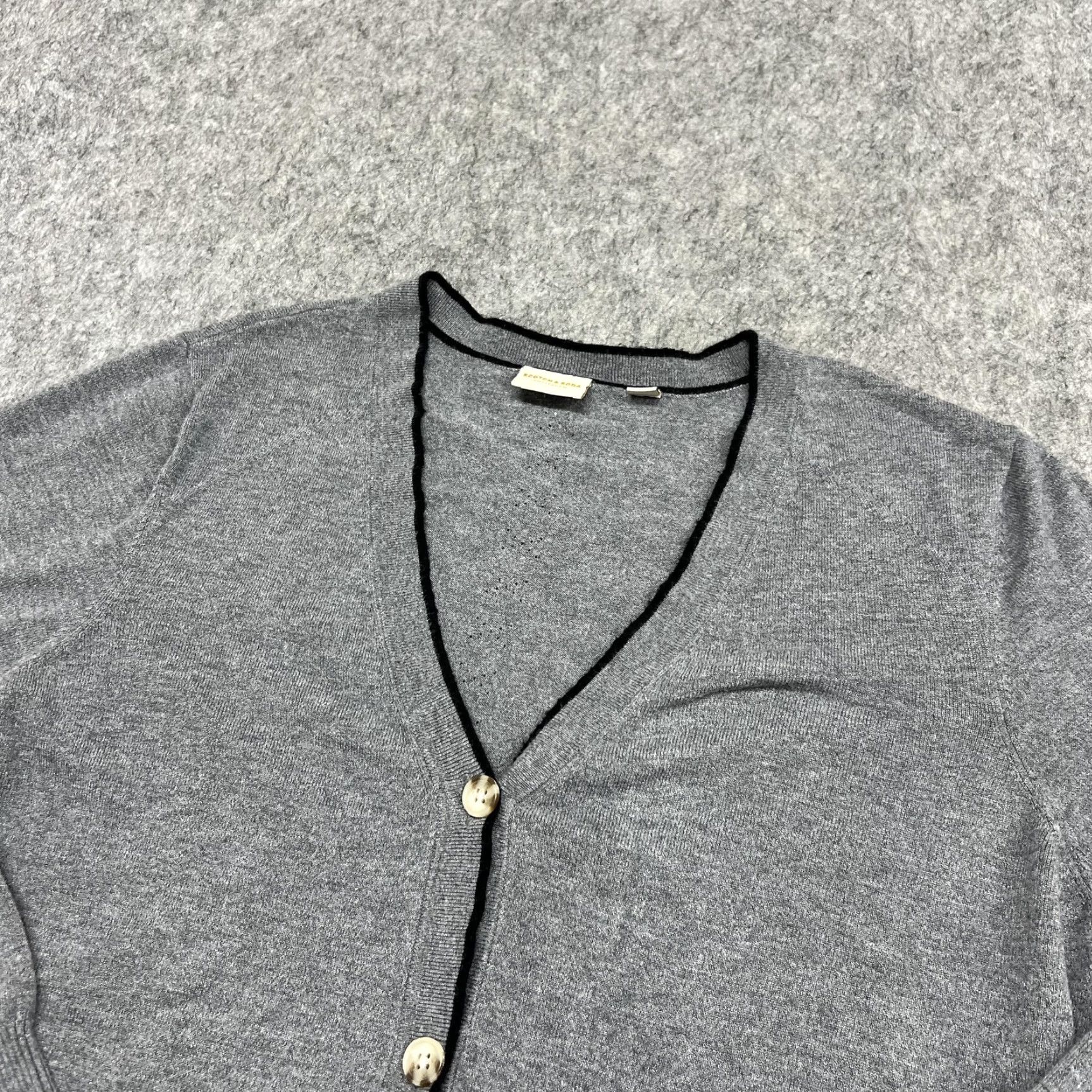 Scotch & Soda Scotch & Soda Cardigan Sweater Womens XL Gray V Neck Button Front Soft Knit Size XL / US 12-14 / IT 48-50 - 3 Thumbnail