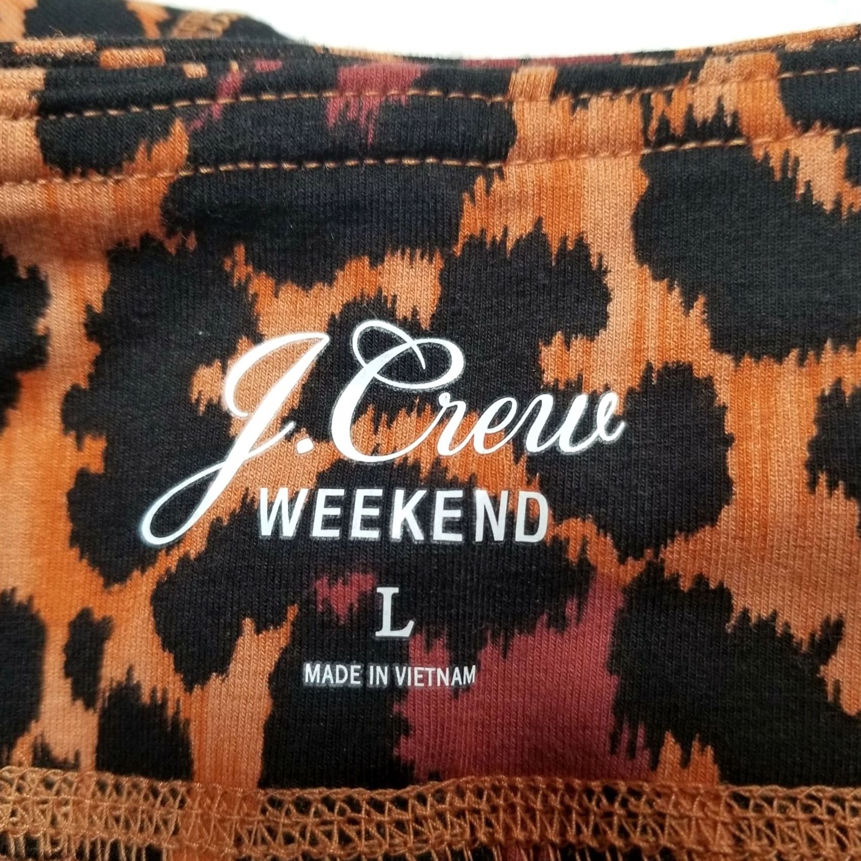 J.Crew J.Crew Womens Leopard Leggings 7/8 High-Rise Stretch Pants Large Multicolor Yoga Casual Size 36" / US 14 / IT 50 - 3 Thumbnail