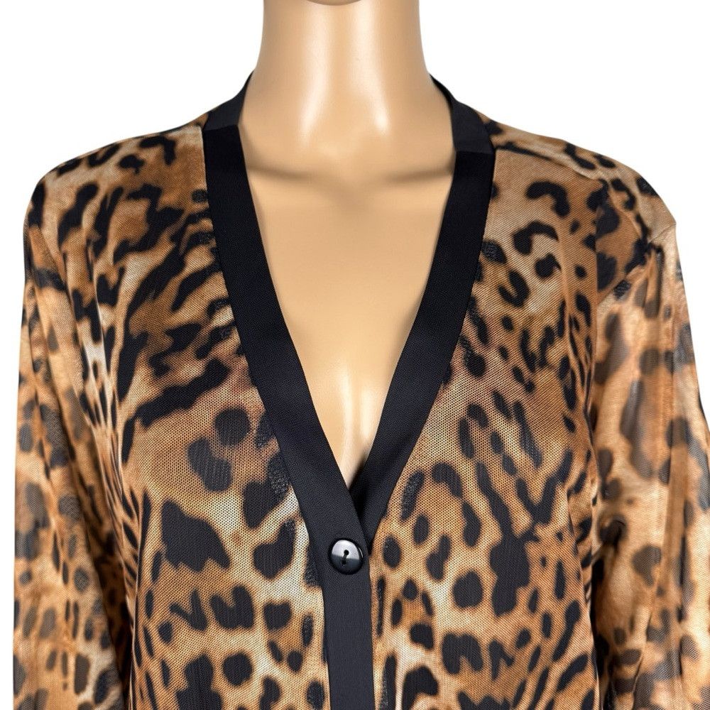 Chicos Chico's Animal Print Mesh Leopard Pattern Cardigan Size 3 U Size XL / US 12-14 / IT 48-50 - 4 Thumbnail