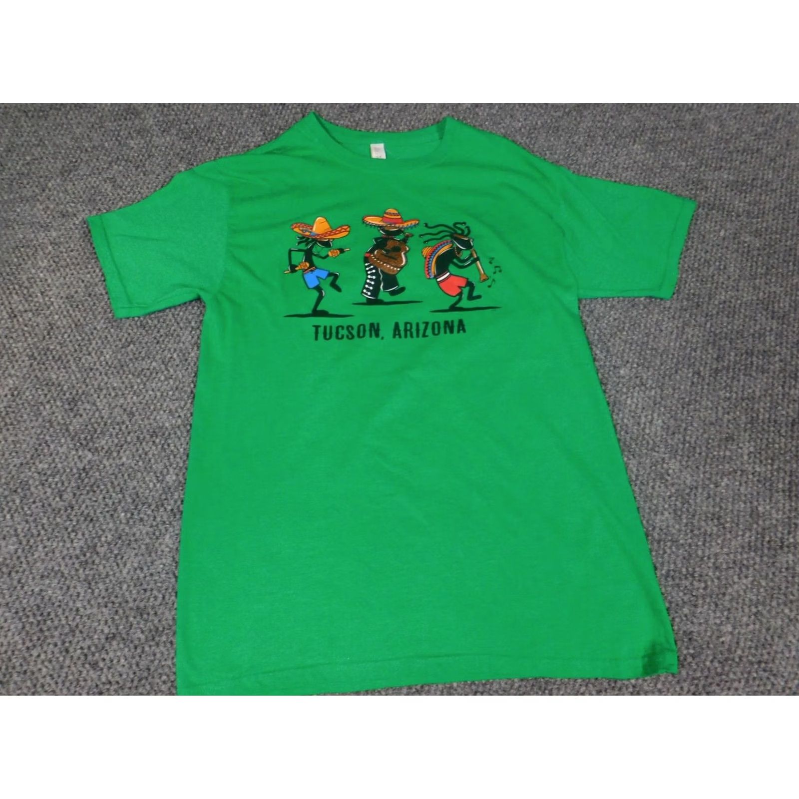 Jerzees JERZEES Shirt Mens T-Shirt Short Sleeve Crew Neck Green Cotton Knit Logo Medium M Vintage No Size US M / EU 48-50 / 2 - 2 Thumbnail