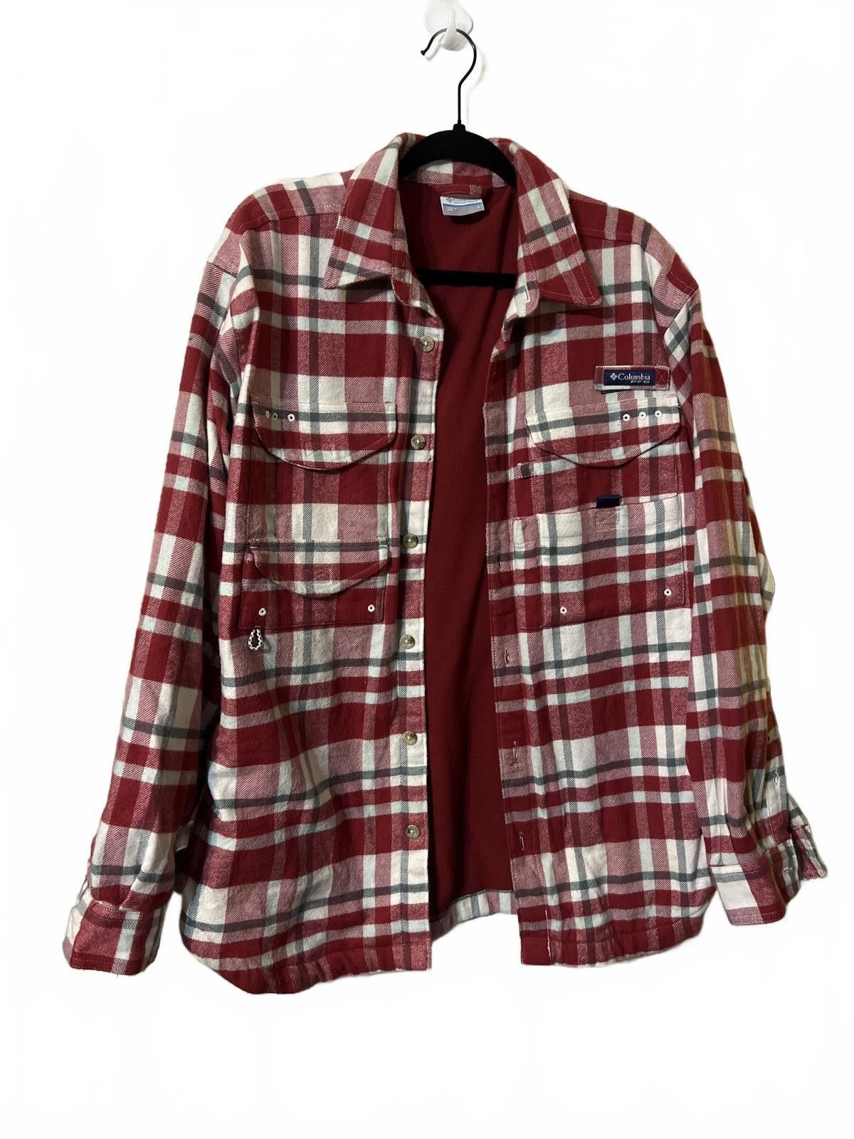 Columbia Columbia Men's Red Plaid Button-Up Shirt Jacket L Size US L / EU 52-54 / 3 - 2 Thumbnail