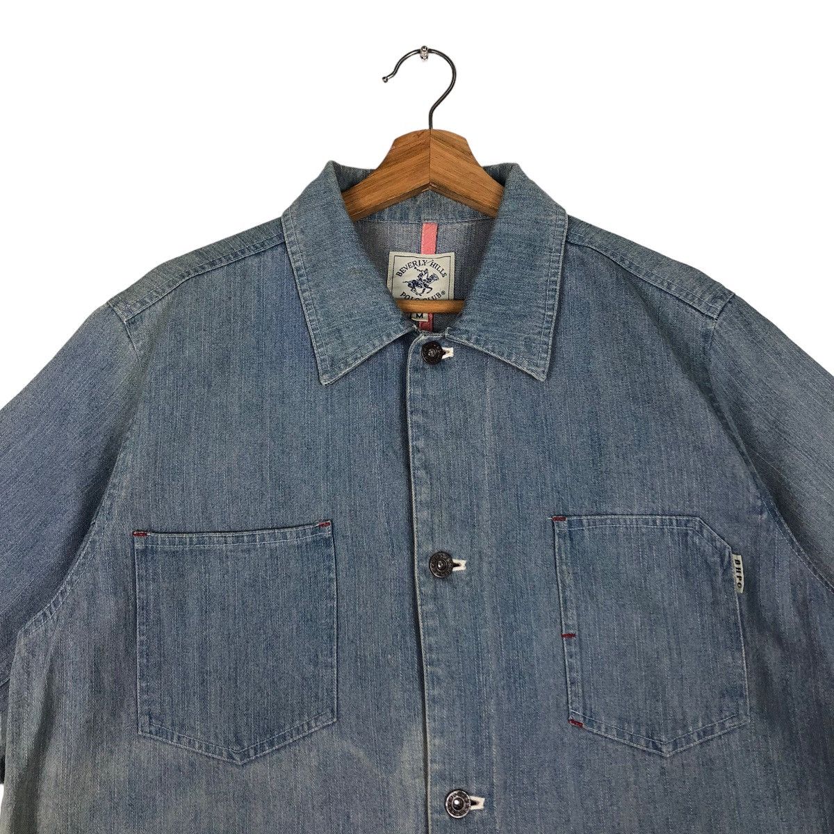 Japanese Brand 🔥Vtg Denim Chore Chambray Jacket Beverly Hills Polo Club Size US M / EU 48-50 / 2 - 3 Thumbnail