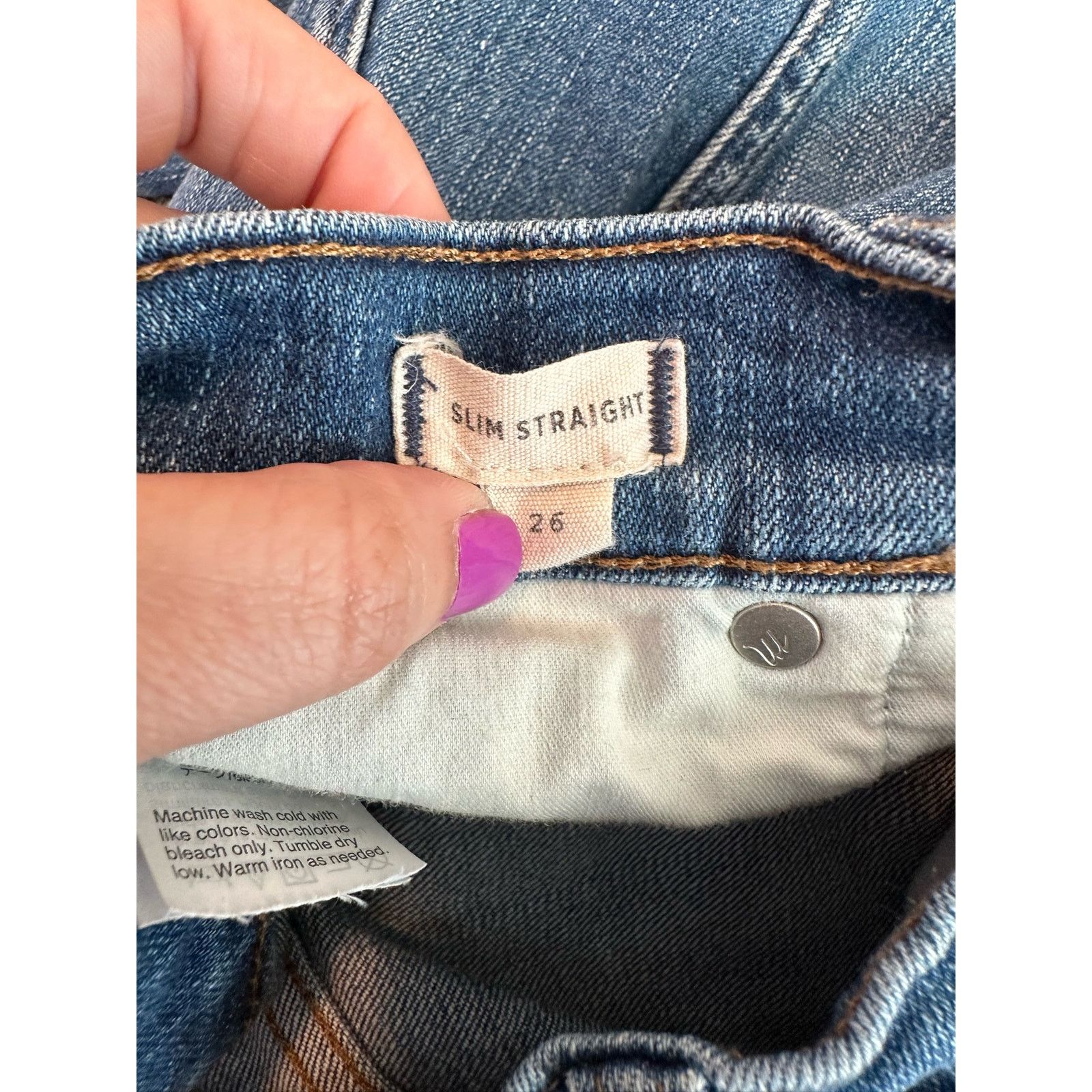 Madewell Madewell slim buttoned distressed hems stretch jeans size 26 Size 26" / US 2 / IT 38 - 4 Thumbnail