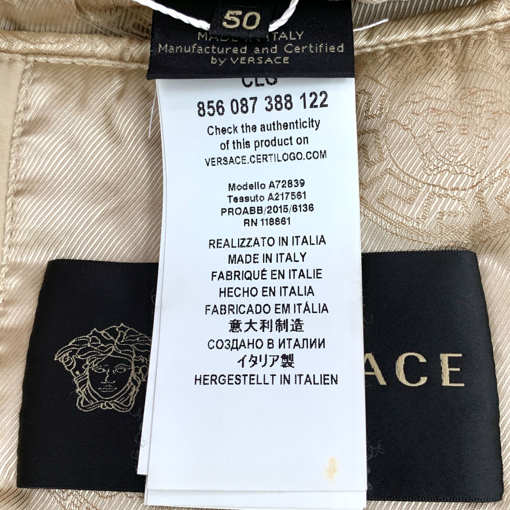 Versace Versace Beige Patchwork Hooded Zipper Jacket Size M Long-Sle Size US M / EU 48-50 / 2 - 5 Thumbnail