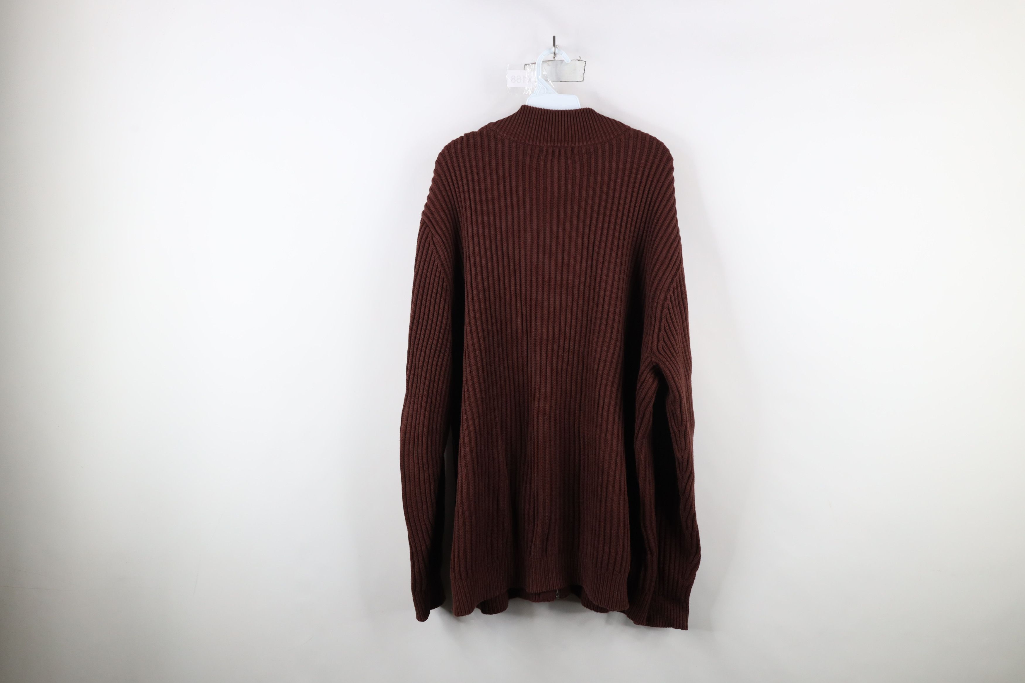 L.L. Bean × Vintage Vintage LL Bean Chunky Ribbed Knit Full Zip Sweater Burgundy Size US XXL / EU 58 / 5 - 10 Thumbnail