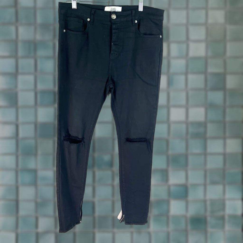 Vintage VINTAGE Sixth June Paris Men's Designer Jeans SZ 36 Regular Tapered Dark Wash Cotton Blend Ankle Zip City Styles Mens Size US 36 / EU 52 - 1 Thumbnail