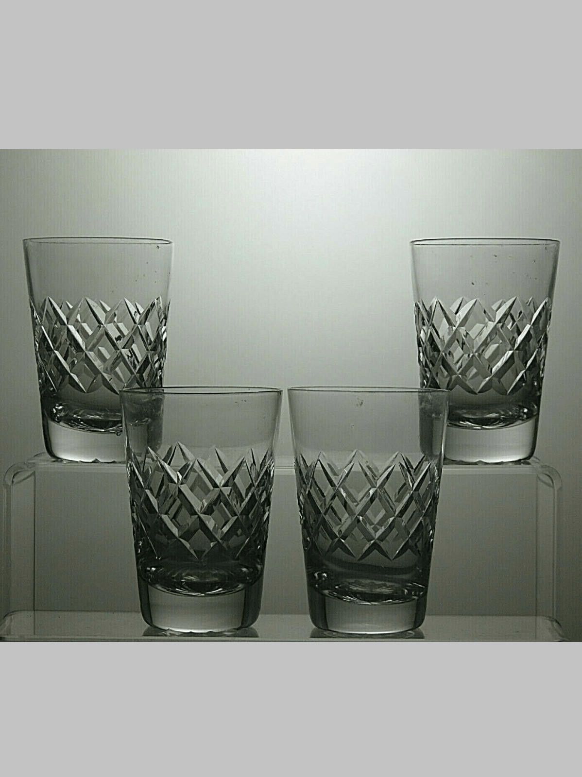 The Unbranded Brand Lead Crystal Cut Glass Set Of 4 Tumblers 3 2/3" Size ONE SIZE - 1 Thumbnail