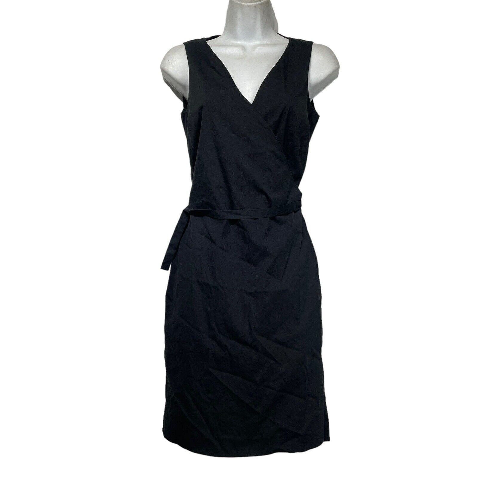 image of Jil Sander Size 36 Black V-Neck Sleeveless Baumwoolle Dress, Women's