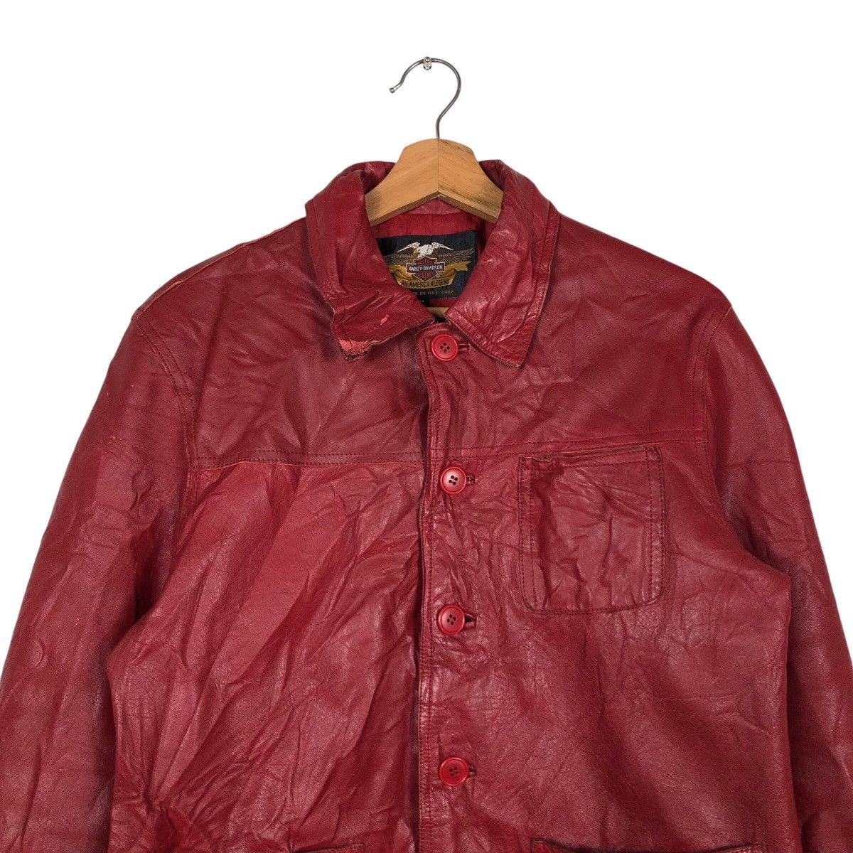 Harley Davidson Vintage Biker Jacket Genuine Leather Button Harley Davidson Size US S / EU 44-46 / 1 - 4 Thumbnail