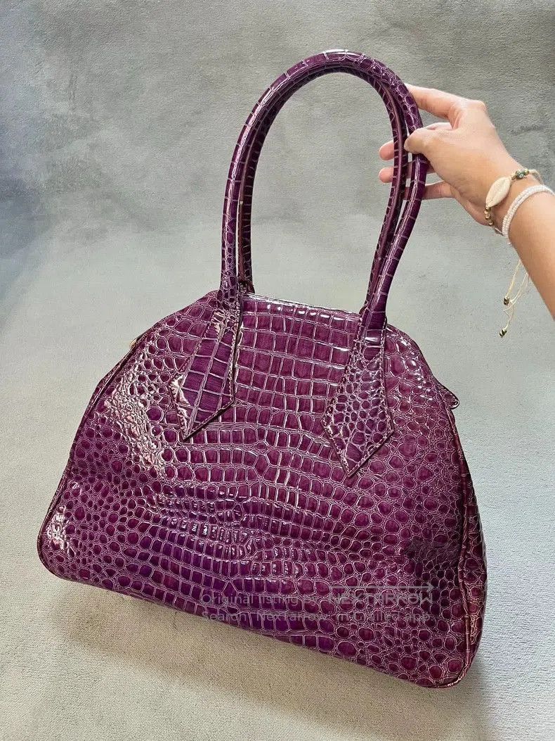 Vivienne Westwood Vivienne Westwood Purple Crocodile Bowling Bag . Size ONE SIZE - 4 Thumbnail