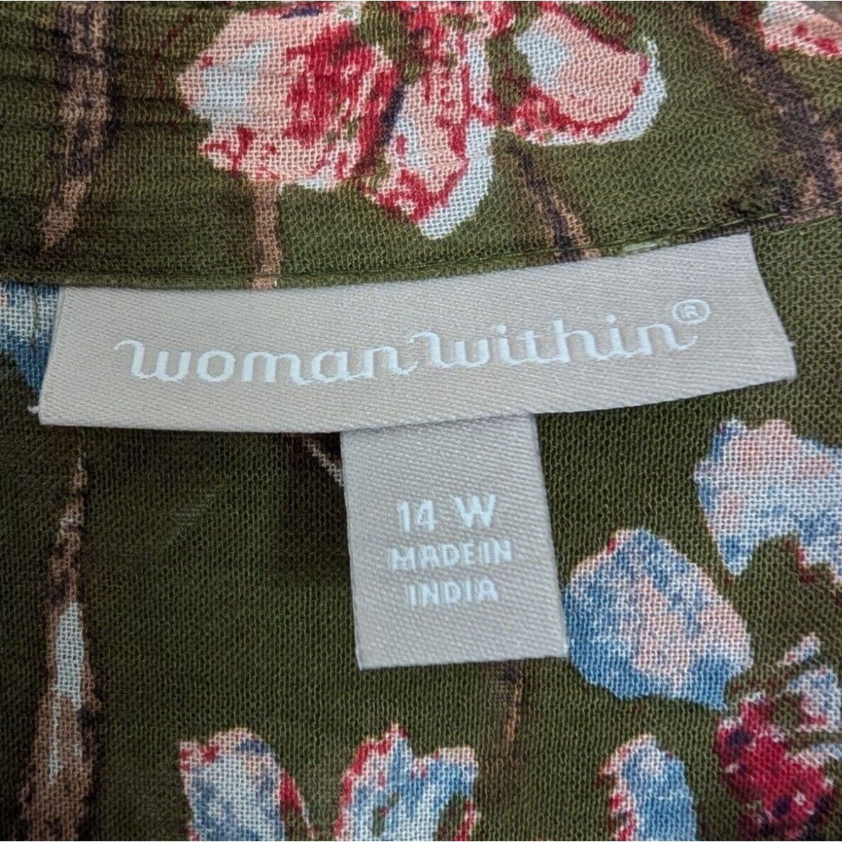 Designer Woman Within Floral Maxi Dress Womens Size 14W Green Size XL / US 12-14 / IT 48-50 - 6 Thumbnail