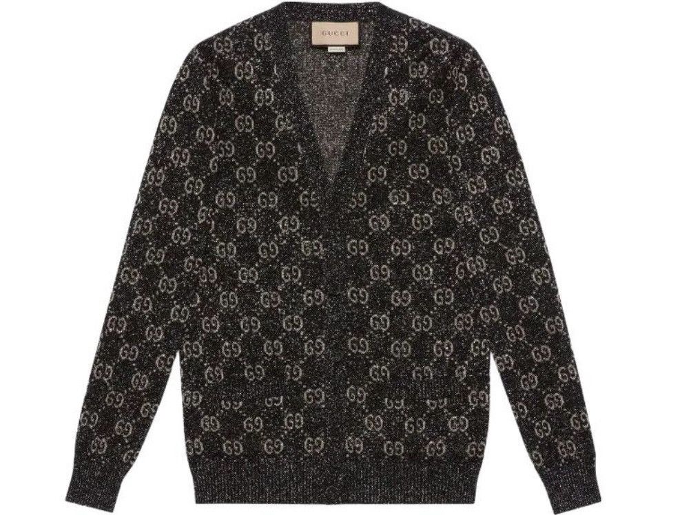 Gucci Gucci GG Jacquard Motif Metallised Fiber Cardigan size S Size S / US 4 / IT 40 - 1 Thumbnail