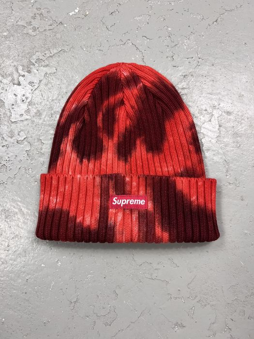 Supreme Supreme Overdyed Beanie Splatter Red | Grailed