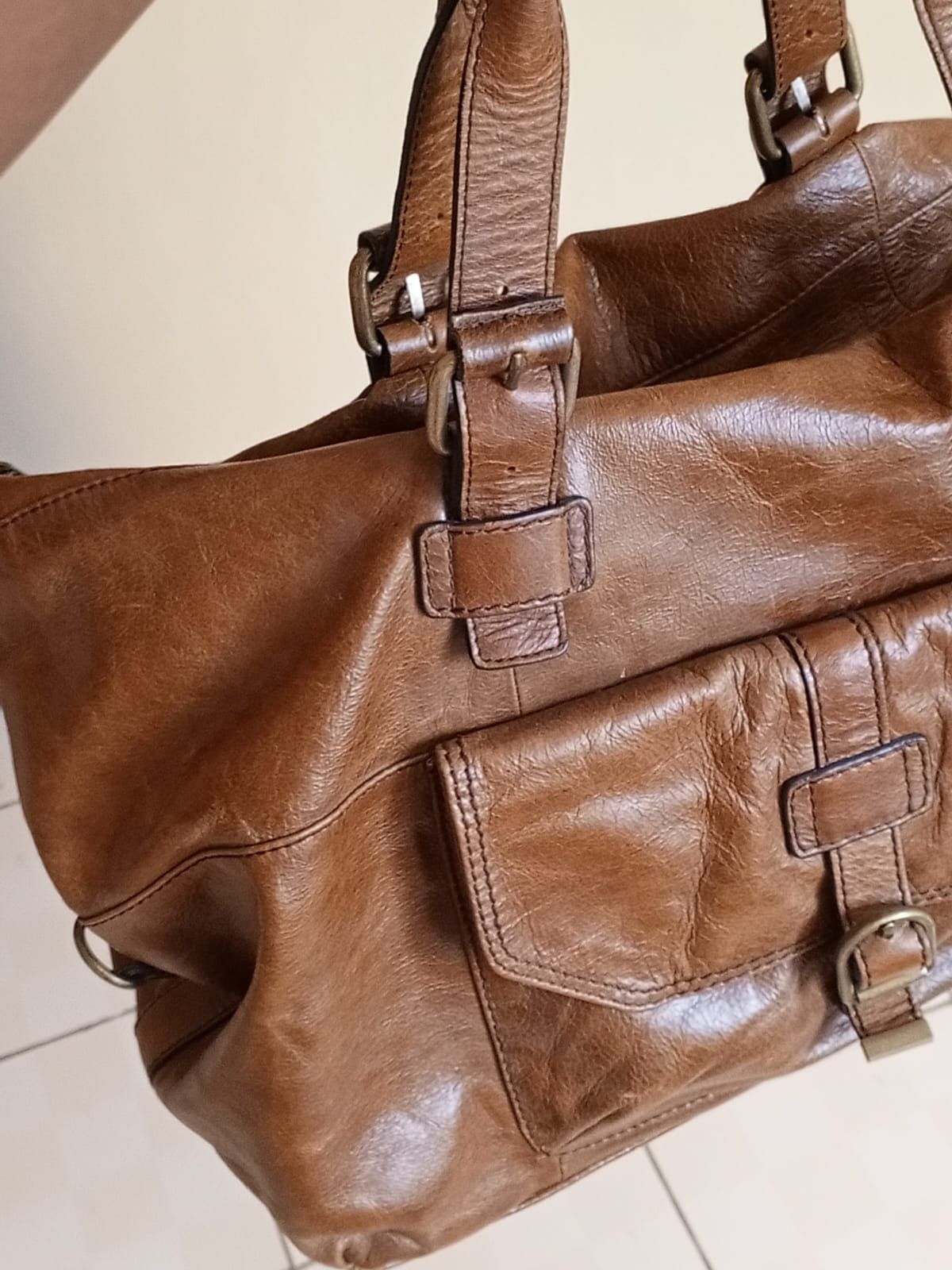 Marks & Spencer Vintage Marks & Spencer Autograph Leather Weekender Size 30 - 4 Thumbnail