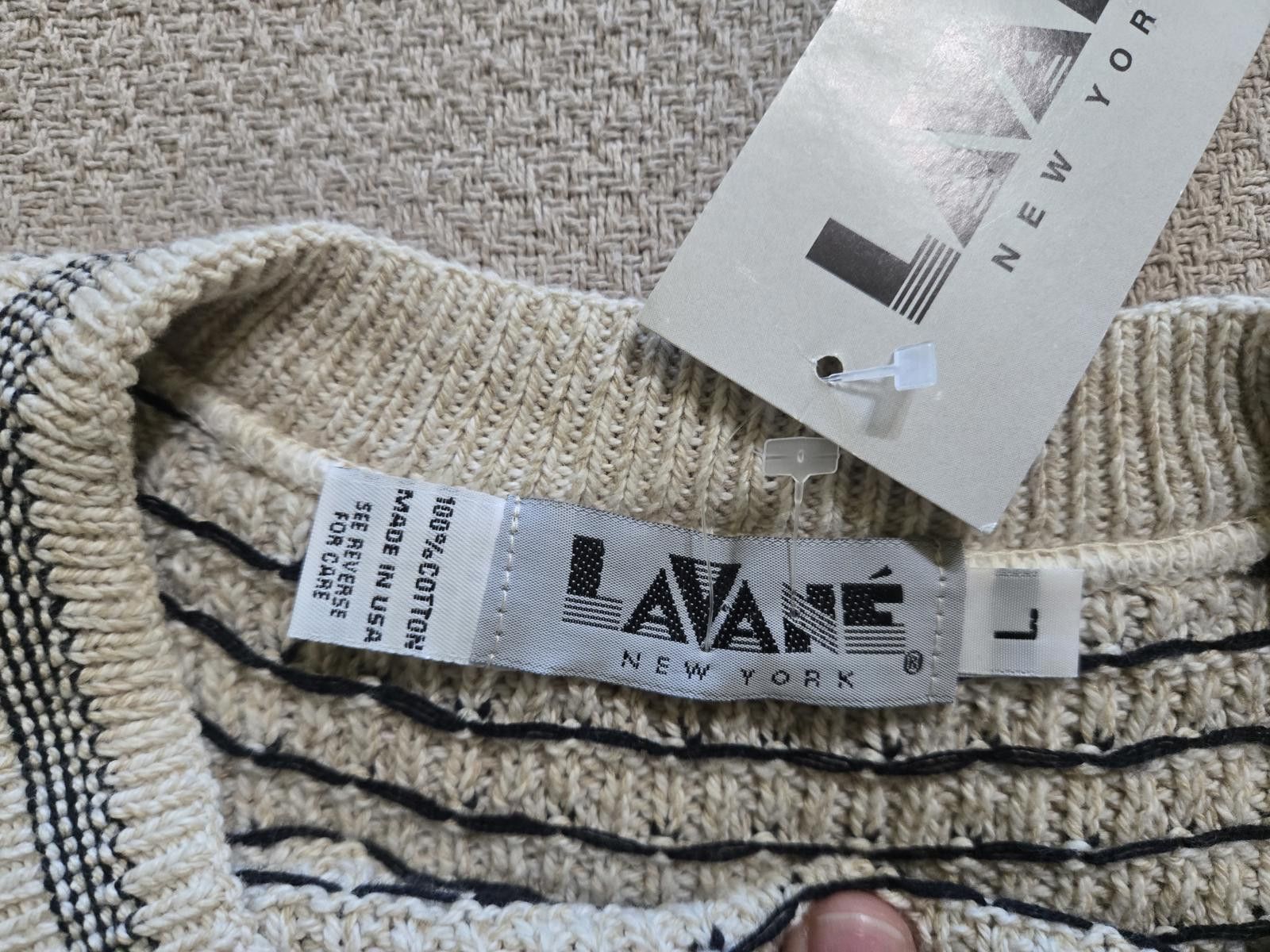 Lavane Lavane Sweater L | Textured V-Neck Knit NWT Size US L / EU 52-54 / 3 - 2 Thumbnail