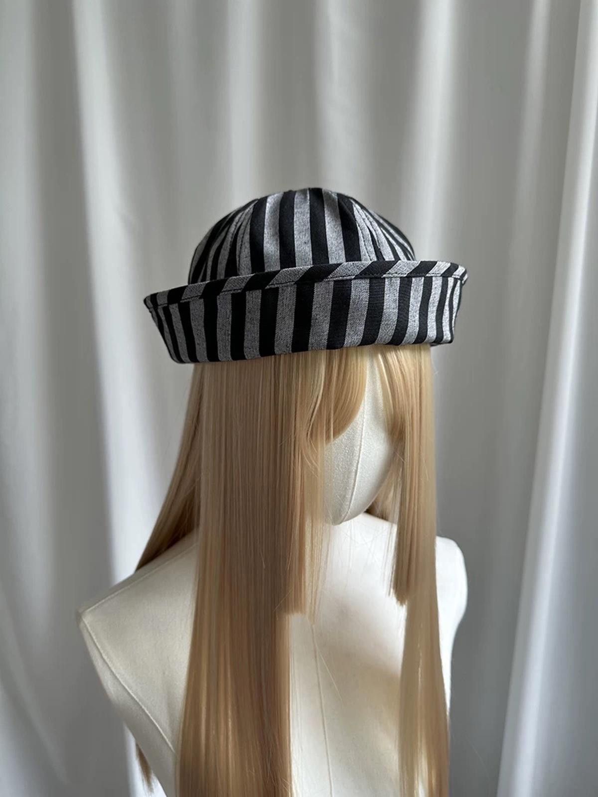 Japanese Brand Retro Black Grey Beret Sailor Cap Y2K French Girl Aesthetic Size ONE SIZE - 4 Thumbnail