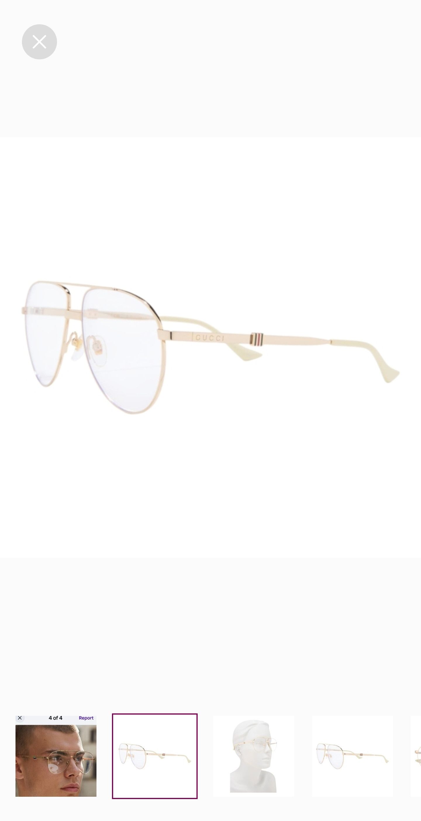 Gucci Gucci Designer Prescribtion Optical Gold-Toned Glasses Japan Size ONE SIZE - 4 Thumbnail