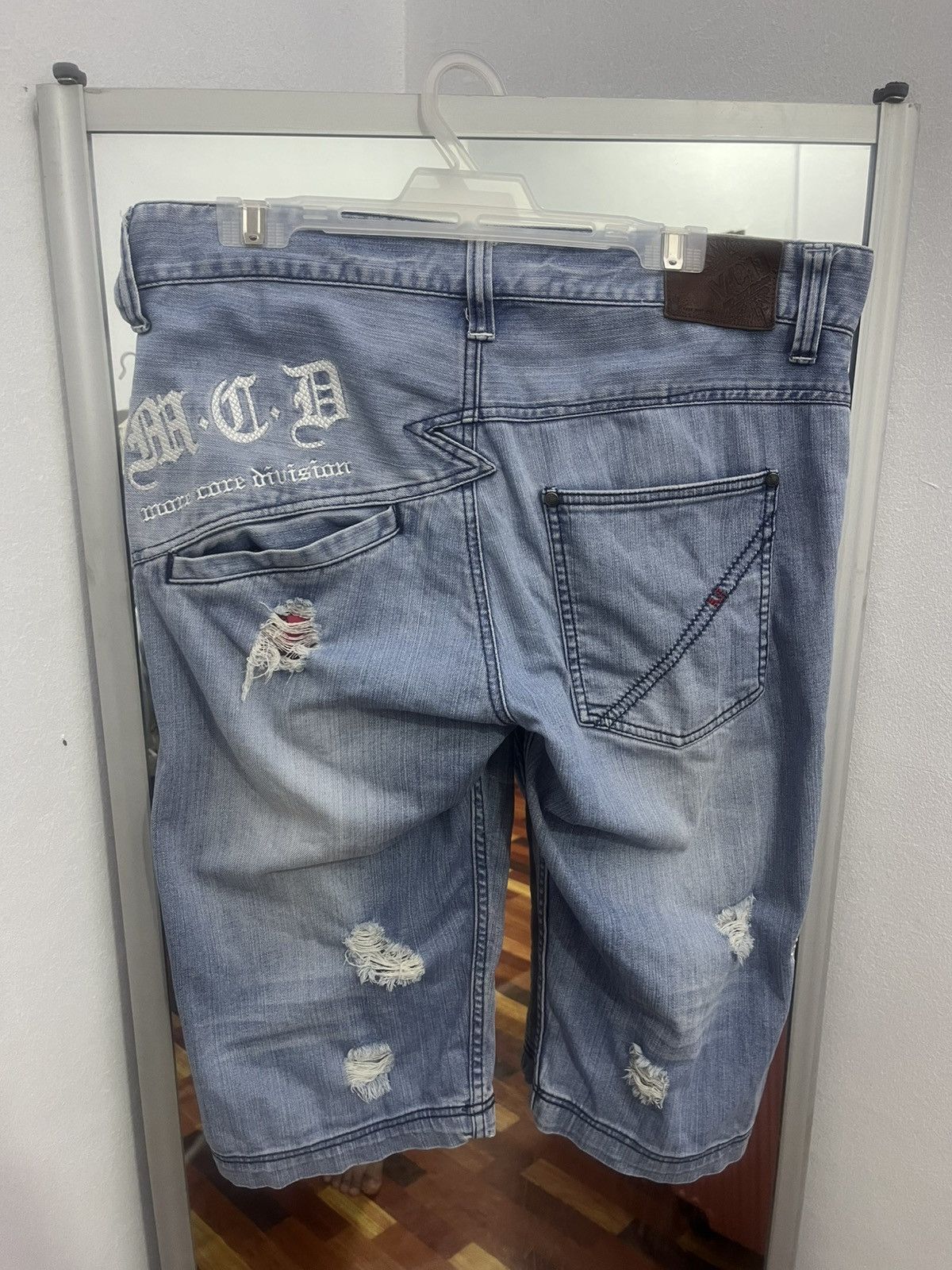 Japanese Brand MCD Hardcore Surf Punk Denim Shorts Distressed Size US 36 / EU 52 - 12 Thumbnail