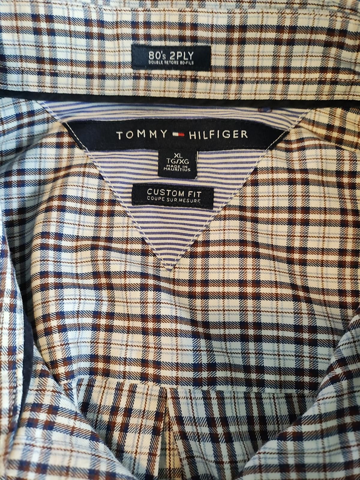 Tommy Hilfiger Tommy Hilfiger Custom Fit XL 2Ply Button-Up Shirt Size US XL / EU 56 / 4 - 6 Thumbnail
