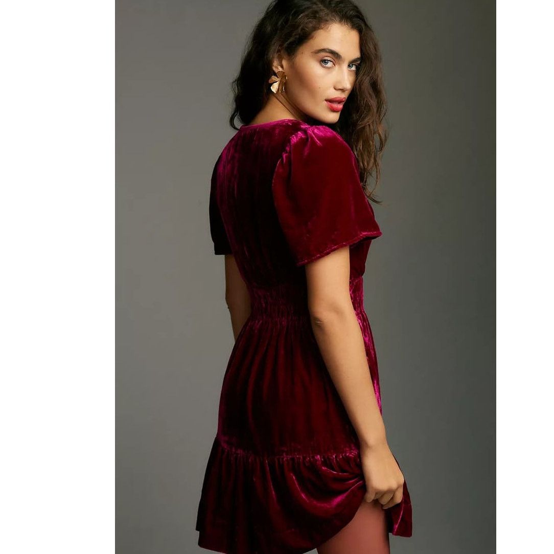 Anthropologie New Anthropologie The Somerset Mini Dress: Velvet $168 XXS Size XXS / US 00 / IT 34 - 4 Thumbnail