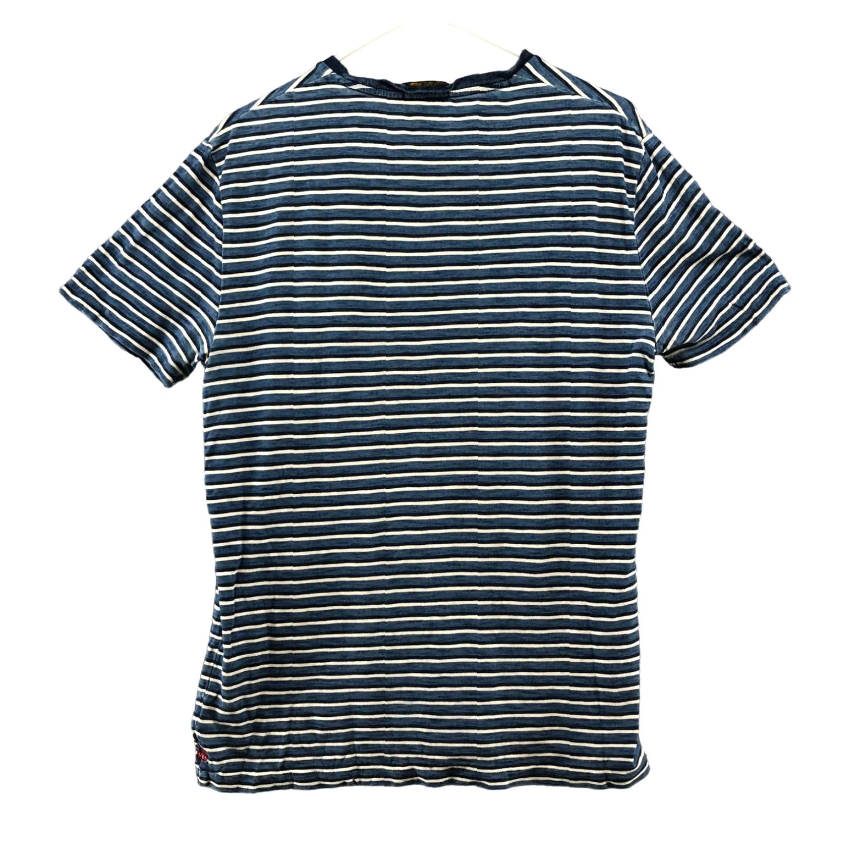 Polo Ralph Lauren VINTAGE Polo Ralph Lauren Striped Pocket T-Shirt Womens Medium M Blue Crew Neck Short Sleeve Classic Preppy Size M / US 6-8 / IT 42-44 - 2 Thumbnail
