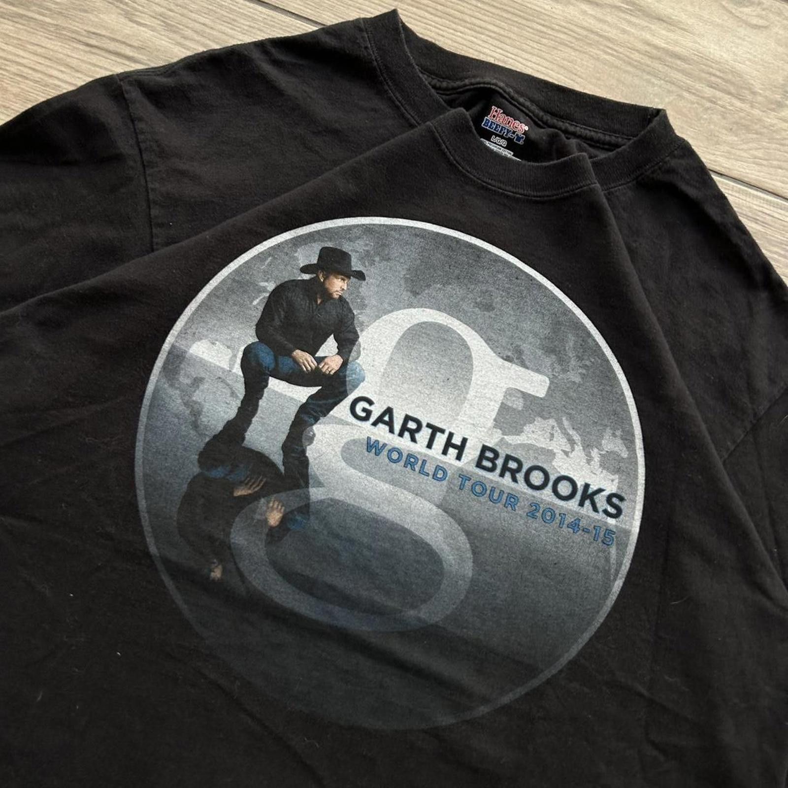 Designer Y2K Black Garth Brooks 2014-15 World Tour Promo T-Shirt Size US L / EU 52-54 / 3 - 3 Thumbnail