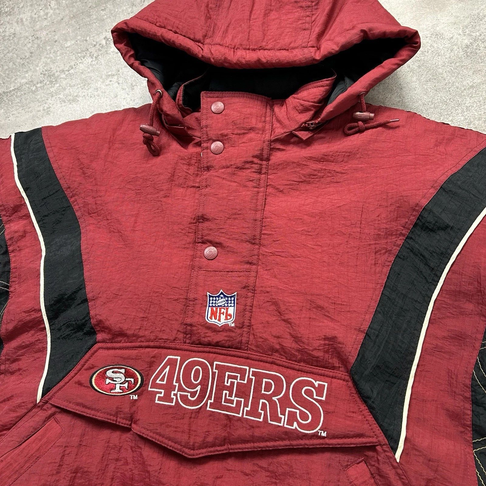 NFL × Starter × Vintage SAN FRANCISCO 49ERS STARTER PUFFER JACKET PULLOVER HOODIE Size US M / EU 48-50 / 2 - 4 Thumbnail