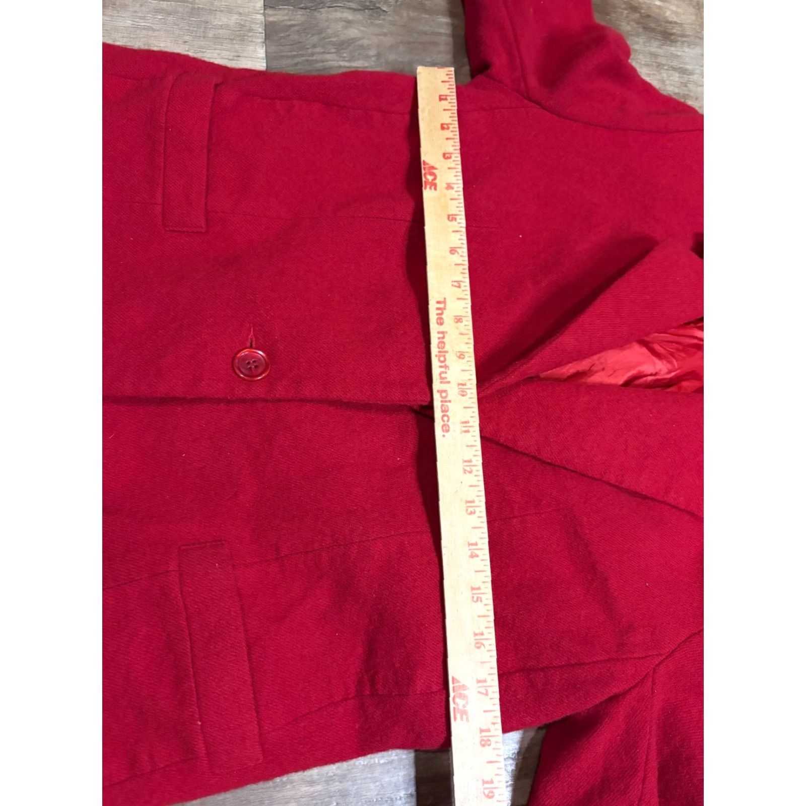 Vintage VINTAGE Dumas Jacket Womens M 36" Chest 100% Wool Red One Button Pockets VTG Size M / US 6-8 / IT 42-44 - 3 Thumbnail