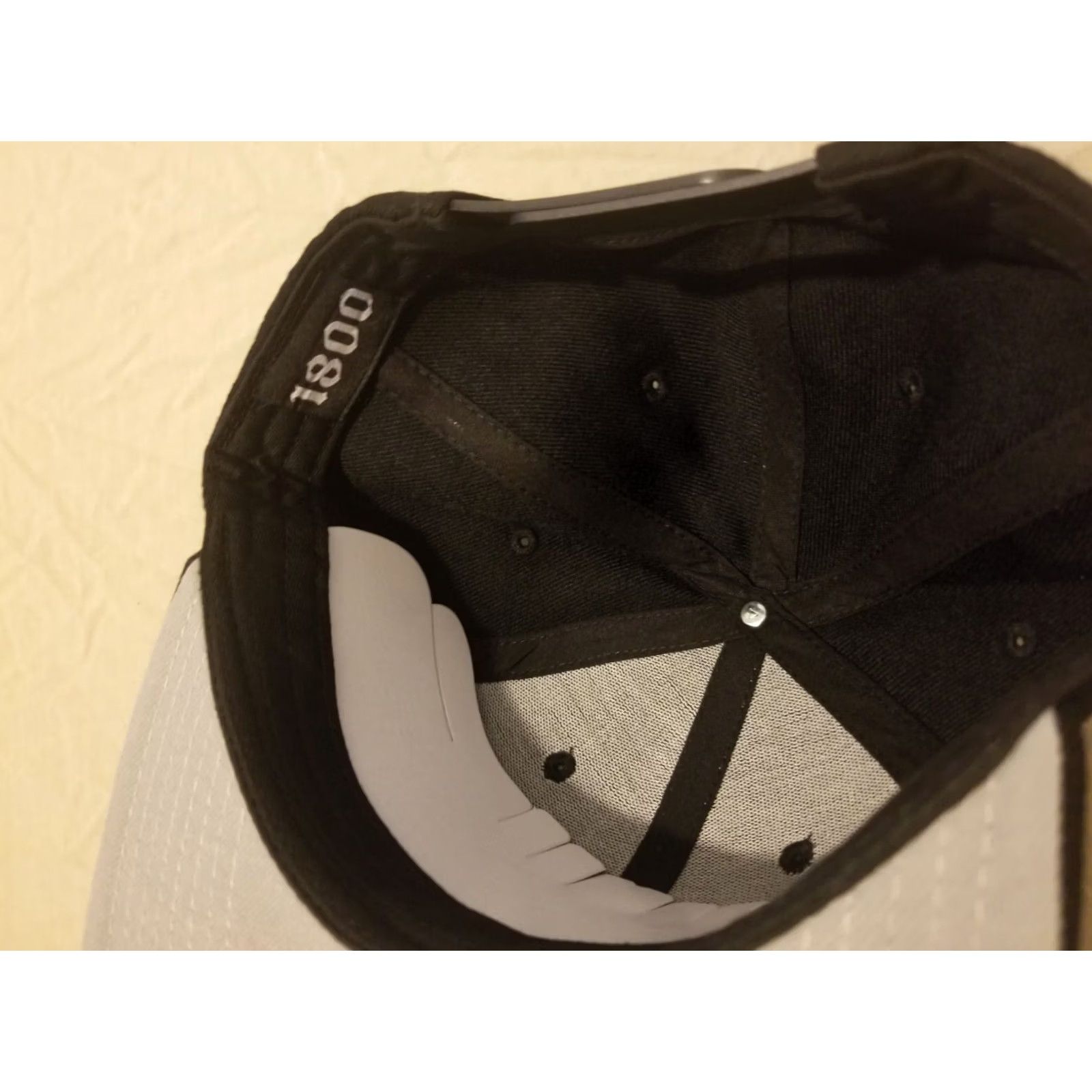 Vintage Mens 1800 Adjustable Black Snapback Hat Size ONE SIZE - 4 Thumbnail