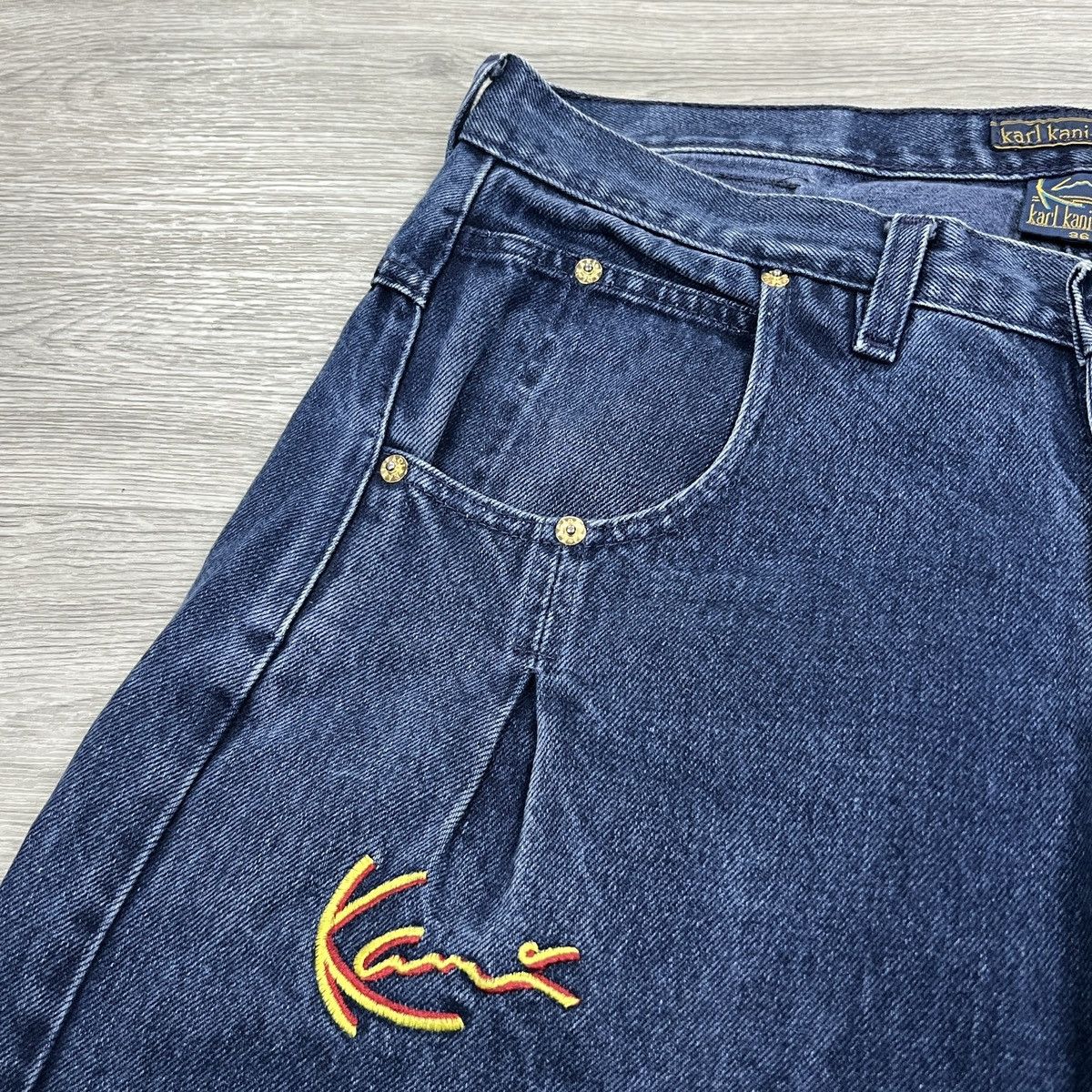 Karl Kani Vintage 90s Karl Kani Baggy Jeans Embroidered Logo Denim Size US 36 / EU 52 - 13 Thumbnail