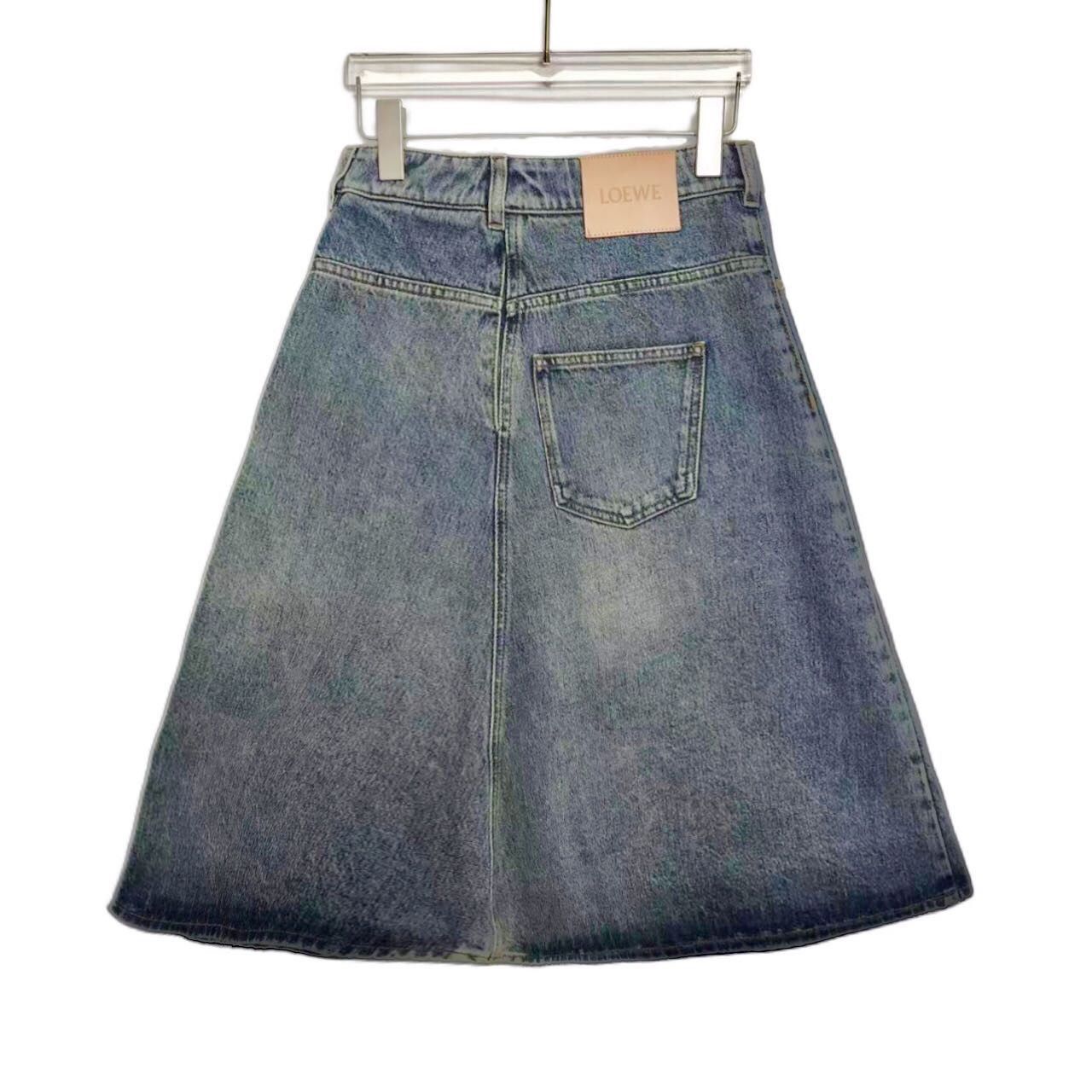 Loewe Loewe Irregular Denim Skirt K26WX Size 24" / US 00 / IT 34 - 2 Thumbnail