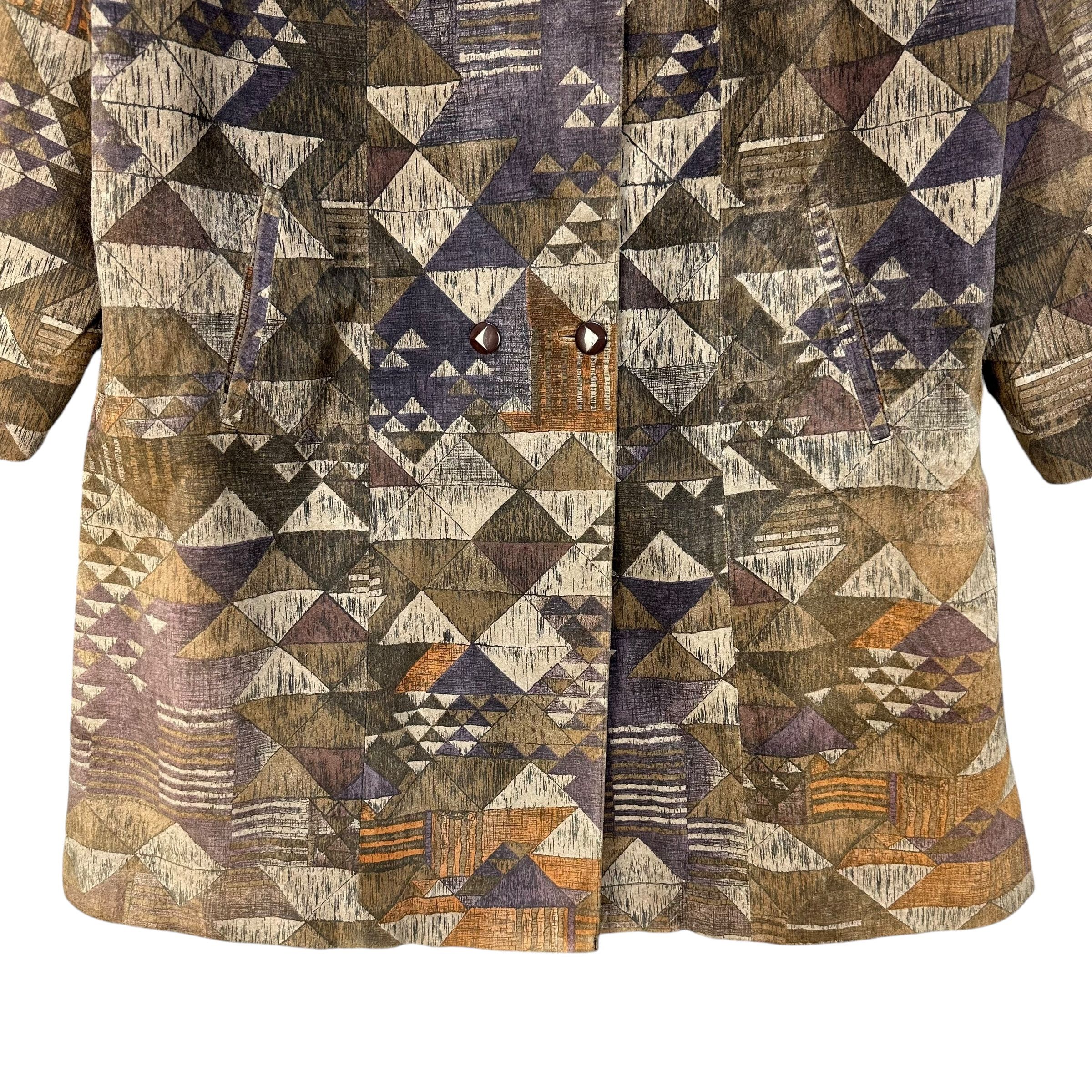 Japanese Brand Vintage PARTINA Tokyo Fur Artwork Design Overcoat #73-1441 Size M / US 6-8 / IT 42-44 - 3 Thumbnail