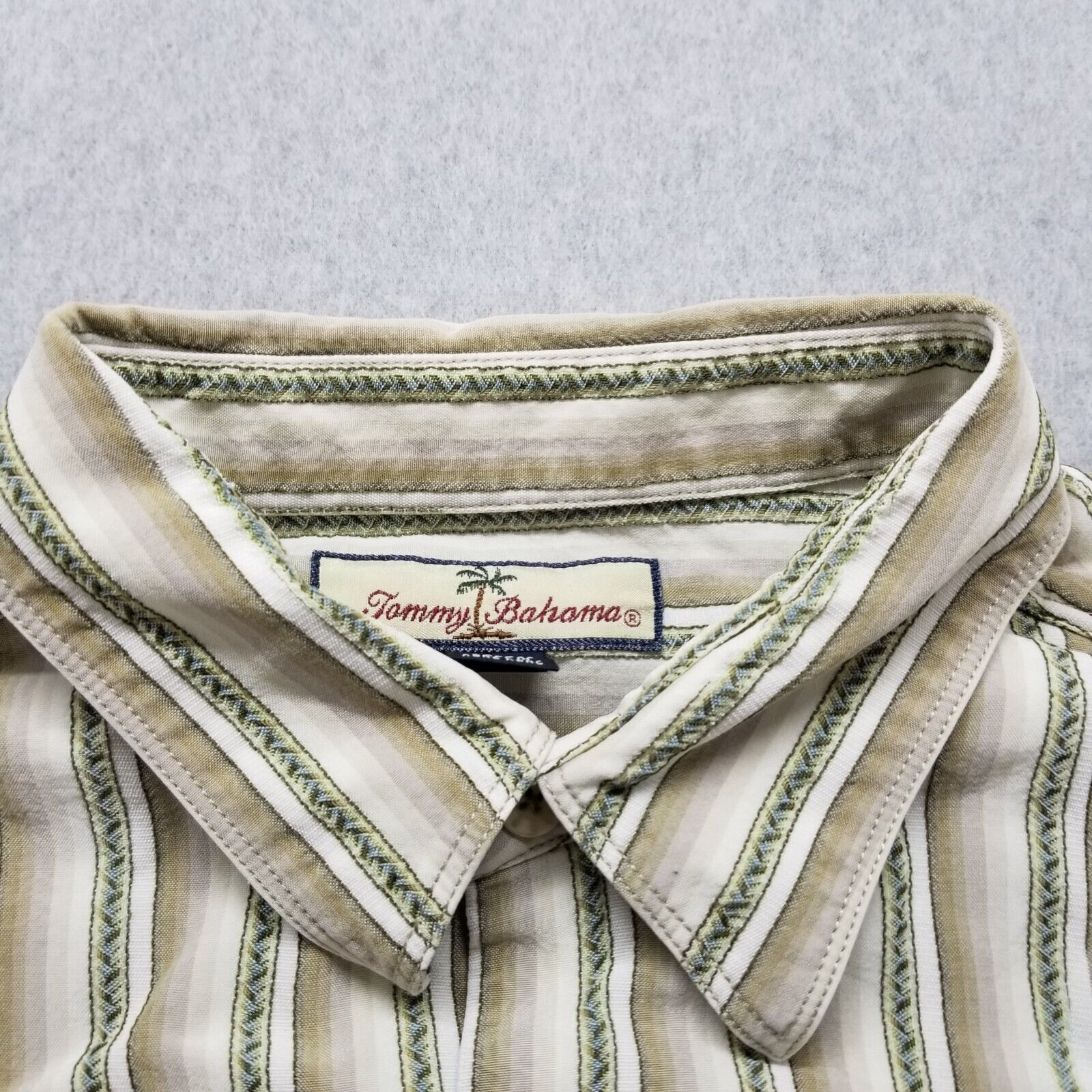 Tommy Bahama Tommy Bahama Shirt Men Large Striped Button Up Long Sleeve Size US L / EU 52-54 / 3 - 4 Thumbnail