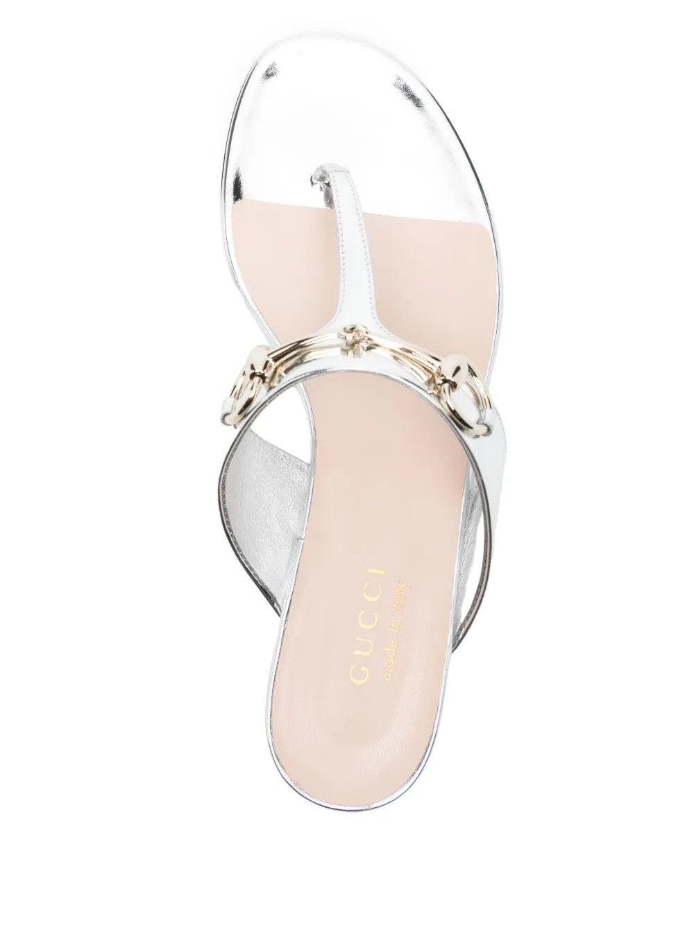 Gucci o1loc1c0226 816590 Thong Leather Sandals in Silver Size US 6.5 / IT 36.5 - 4 Thumbnail