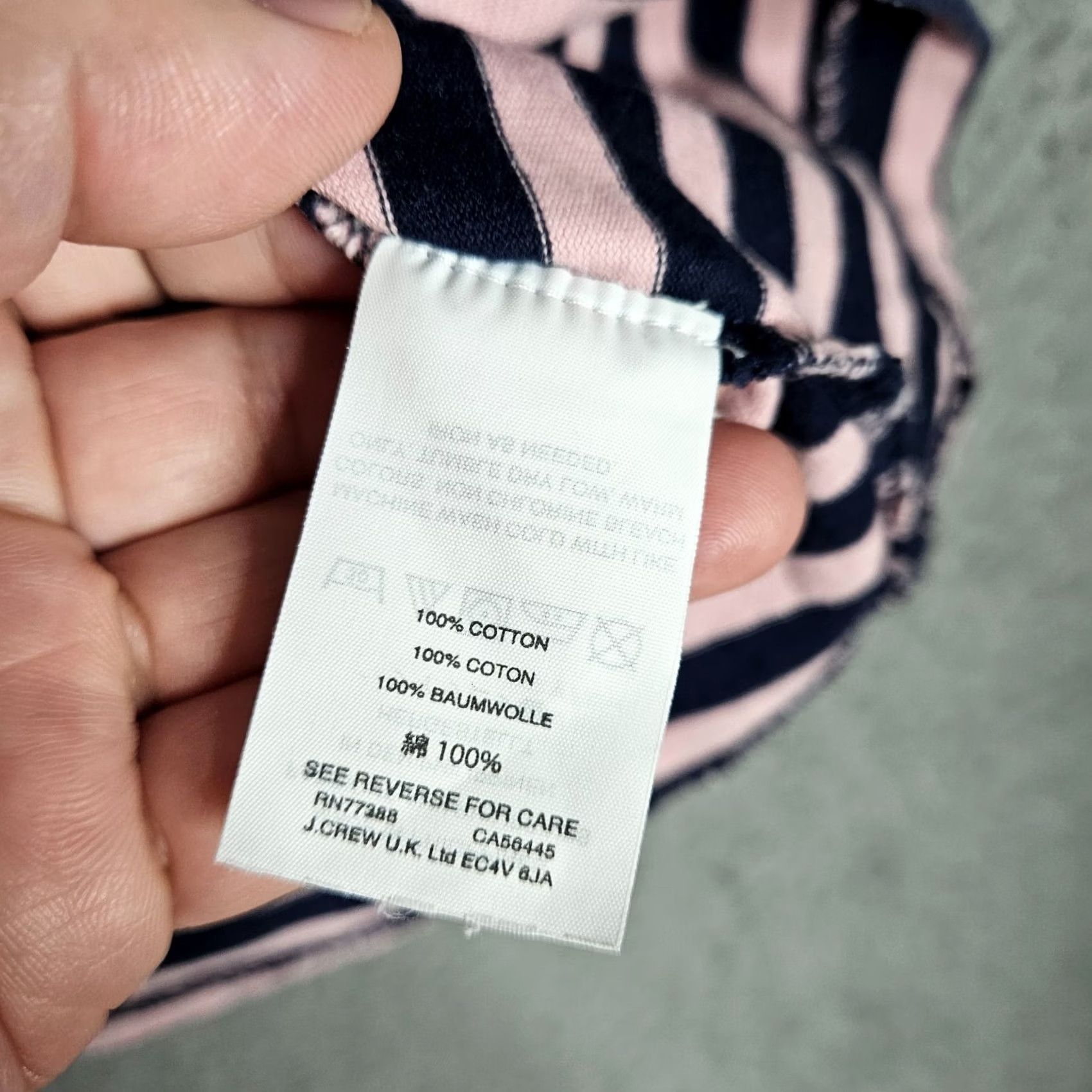 J.Crew J.CREW Women's XS Stripes Pink Ruffle Sleeve Tee Shirt, Short Sleeve, Round Neck, Cotton Blend, Basic T-Shirt, All Seasons, Casual, Regular Fit, Pink Size XS / US 0-2 / IT 36-38 - 5 Thumbnail