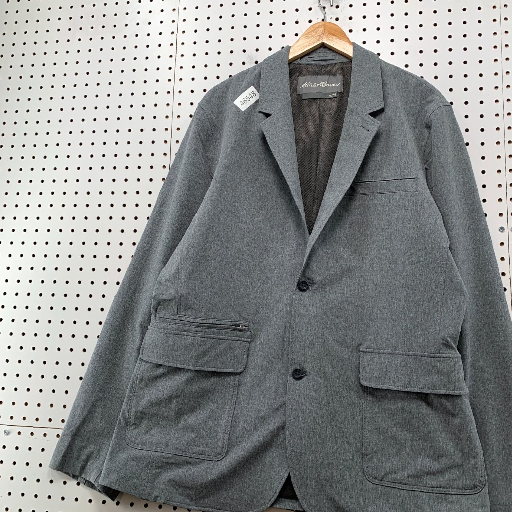 Eddie Bauer VINTAGE Eddie Bauer Blazer Men T44 Voyager Travel Ultimate Flex Light Charcoal Jacket Size 44R - 6 Thumbnail