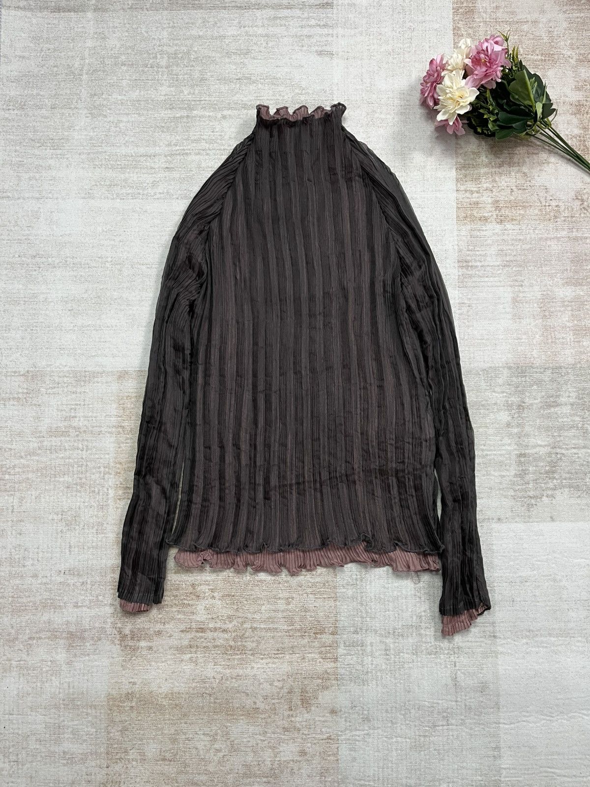 Other Pleatsme Two-Tone Layered Mock Neck Top Size S / US 4 / IT 40 - 1 Thumbnail