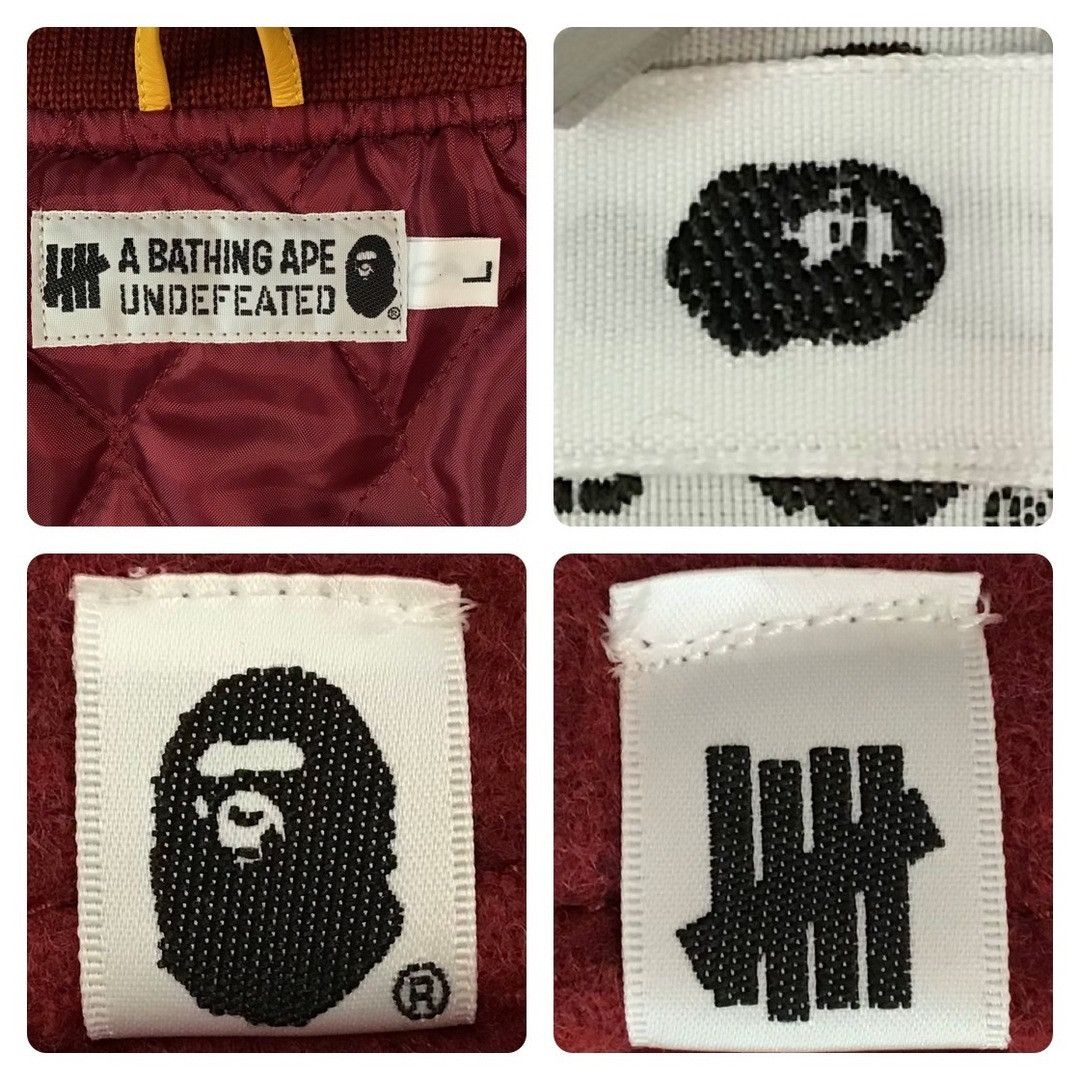 Bape × Undefeated 2012 Undefeated × BAPE leather varsity jacket a bathing ape Size US L / EU 52-54 / 3 - 9 Thumbnail