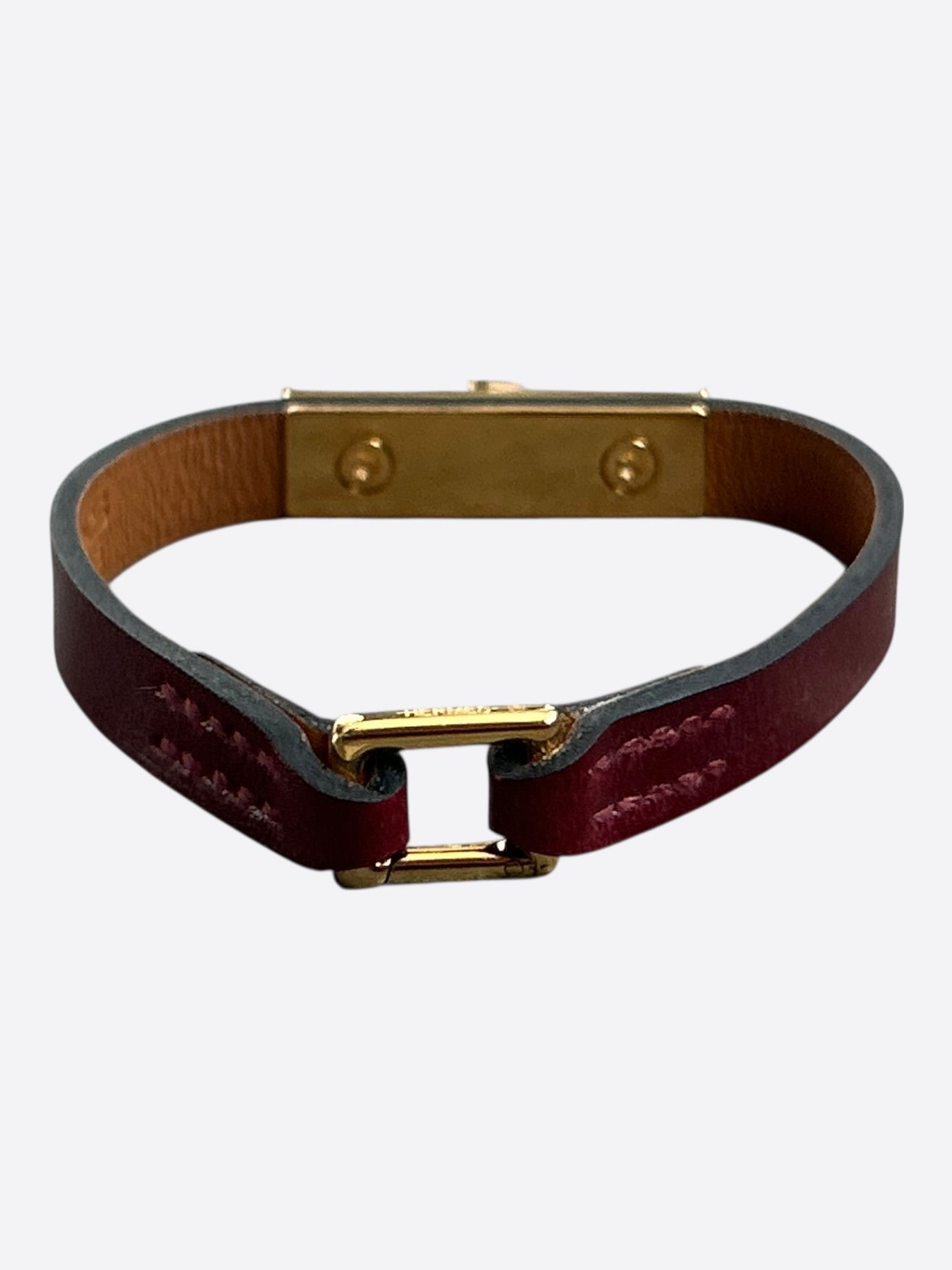 Hermes Hermes Red Swift & Gold Hardware Mini Kelly Bracelet Size ONE SIZE - 2 Thumbnail