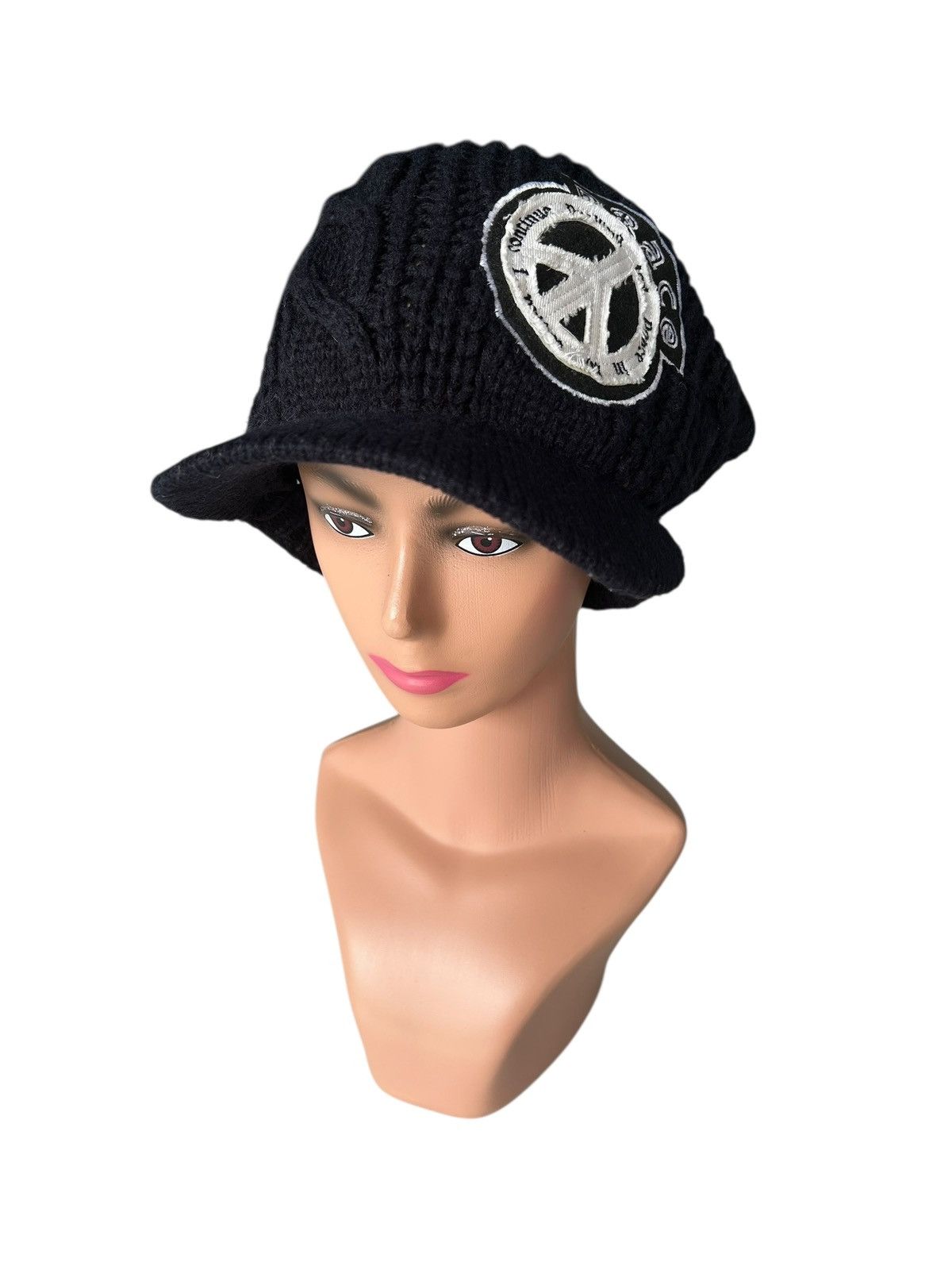 Kapital Vintage Peace Japanese Punk Bondage Style Knitted Big Hats Size ONE SIZE - 2 Thumbnail