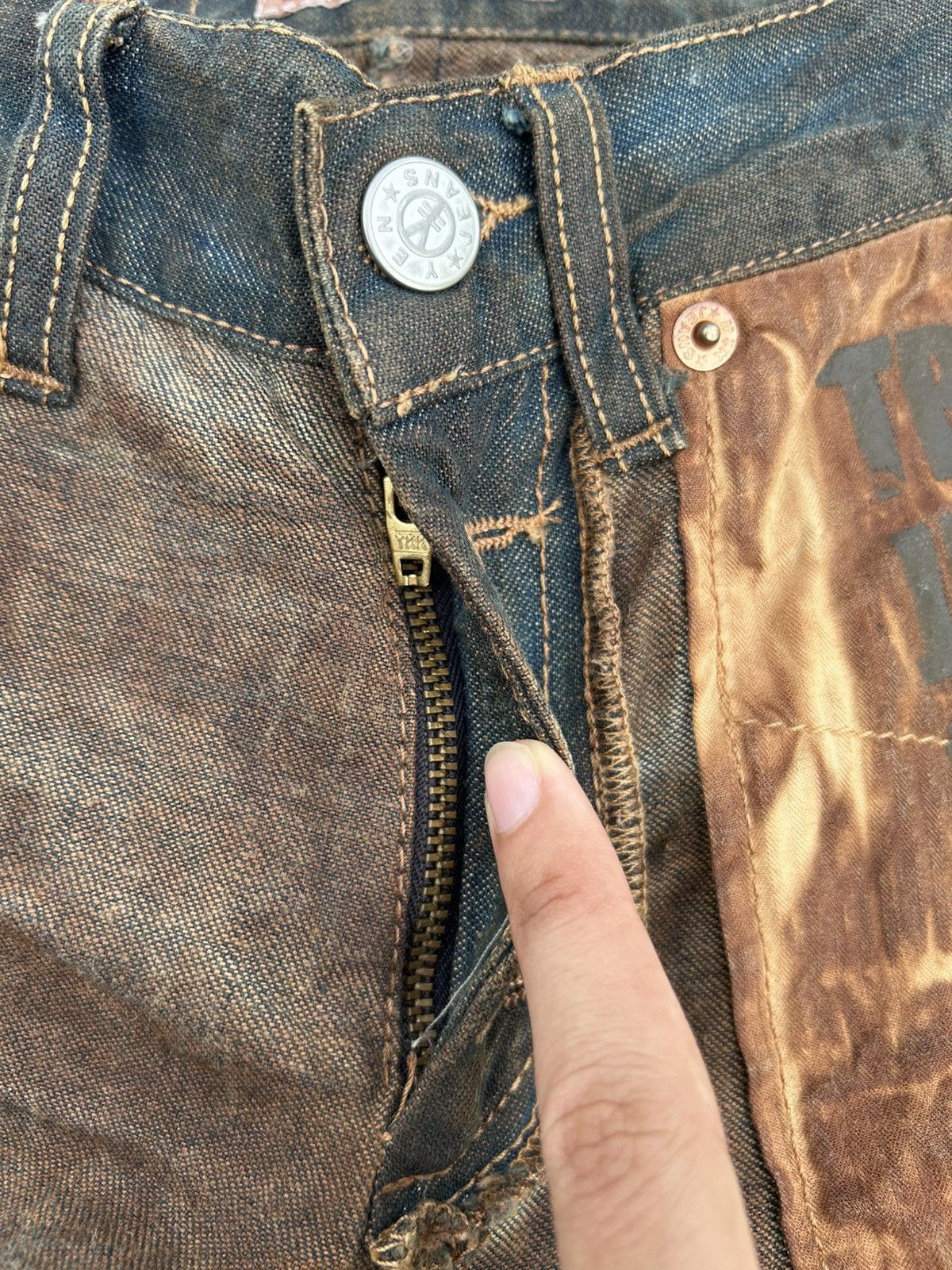 Kapital VINTAGE MICHIKO KOSHINO YEN RUSTY BUCKLE BACK DENIM JEANS Size US 27 - 7 Thumbnail