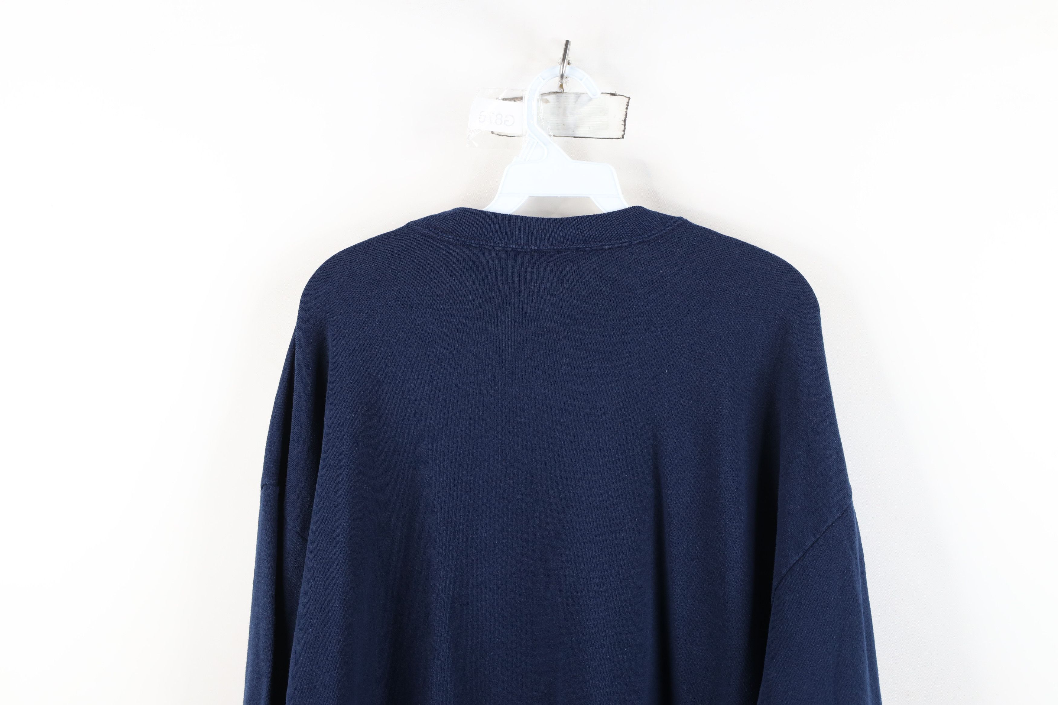 Vintage Vintage 90s Streetwear Blank Crewneck Sweatshirt Blue USA Size US XXL / EU 58 / 5 - 10 Thumbnail